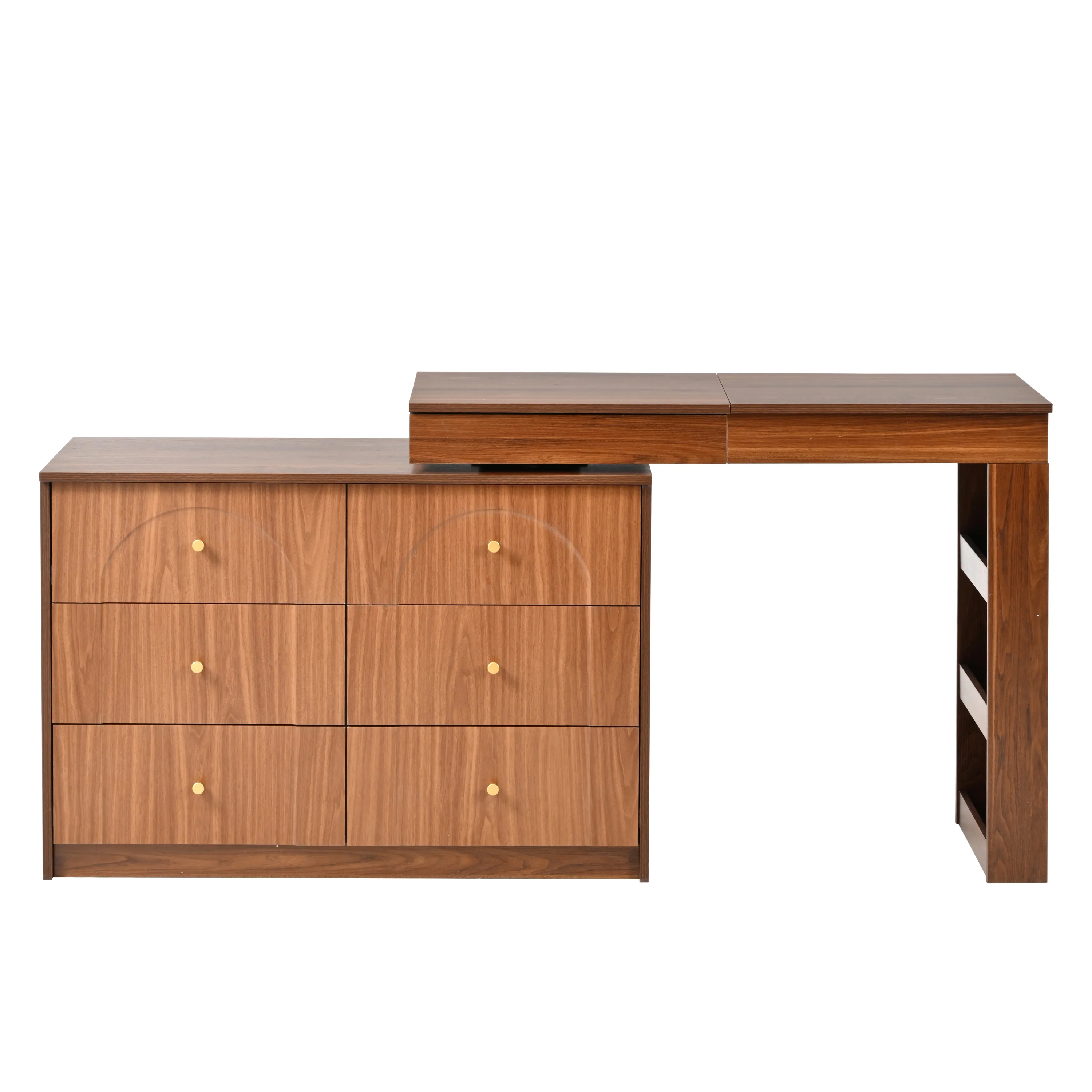 Walker Edison | Multi-Functional Vanity Desk/Dresser Set with Flip-Top Mirror and Lights - Image 16