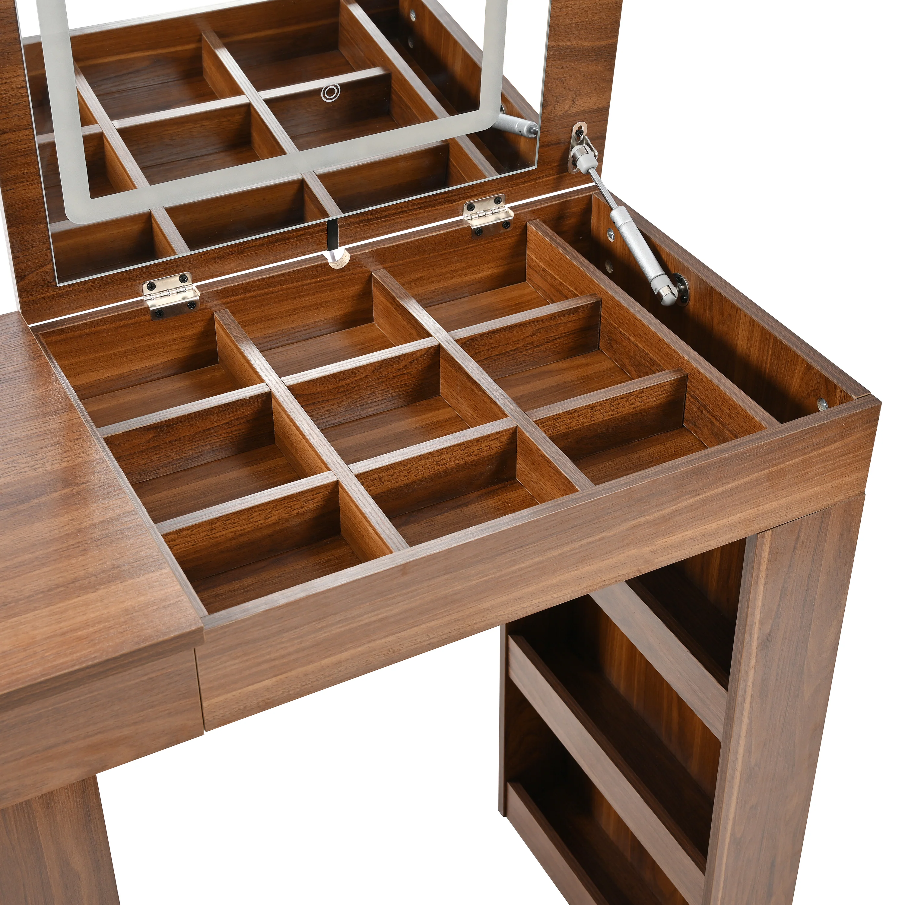 Walker Edison | Multi-Functional Vanity Desk/Dresser Set with Flip-Top Mirror and Lights - Image 20