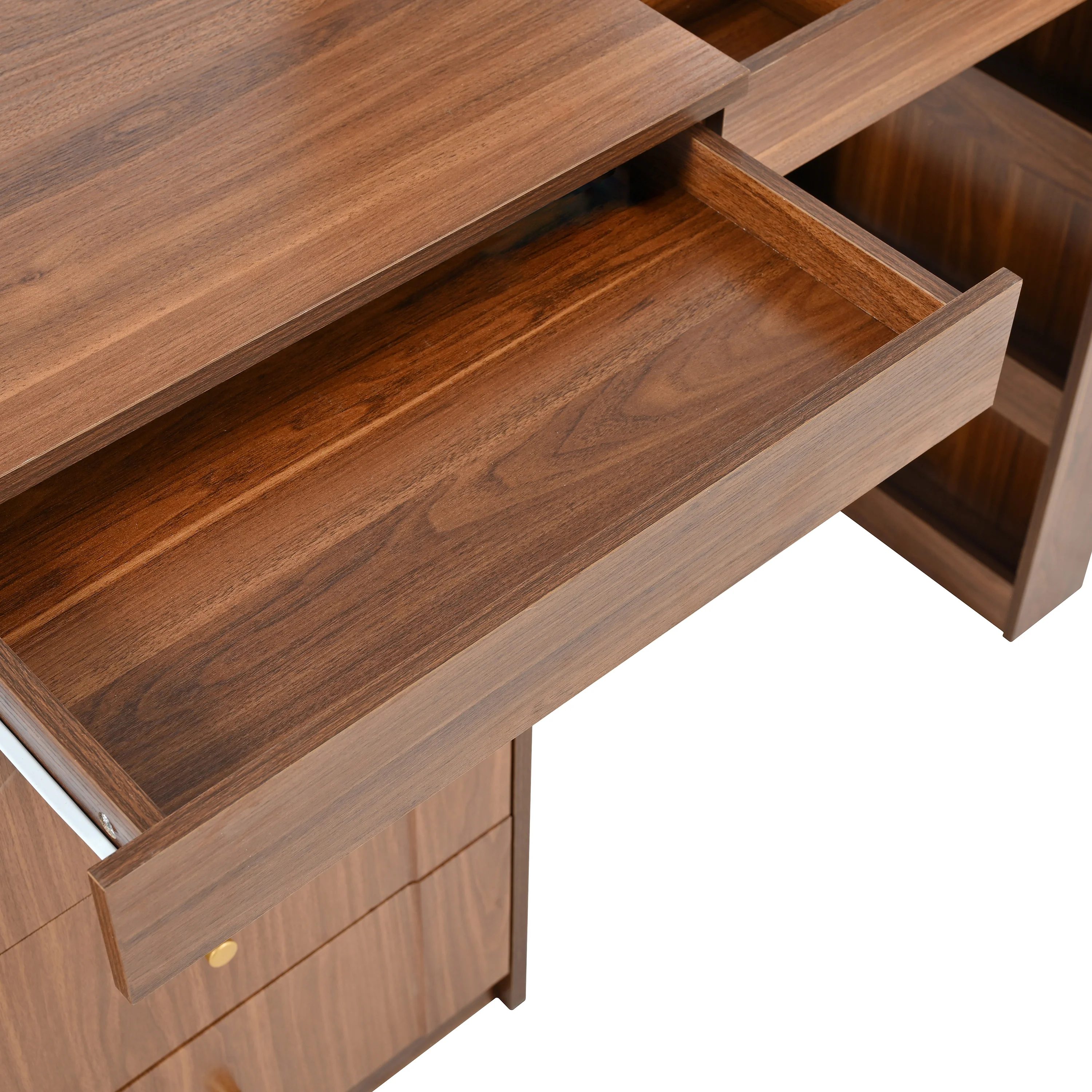 Walker Edison | Multi-Functional Vanity Desk/Dresser Set with Flip-Top Mirror and Lights - Image 22