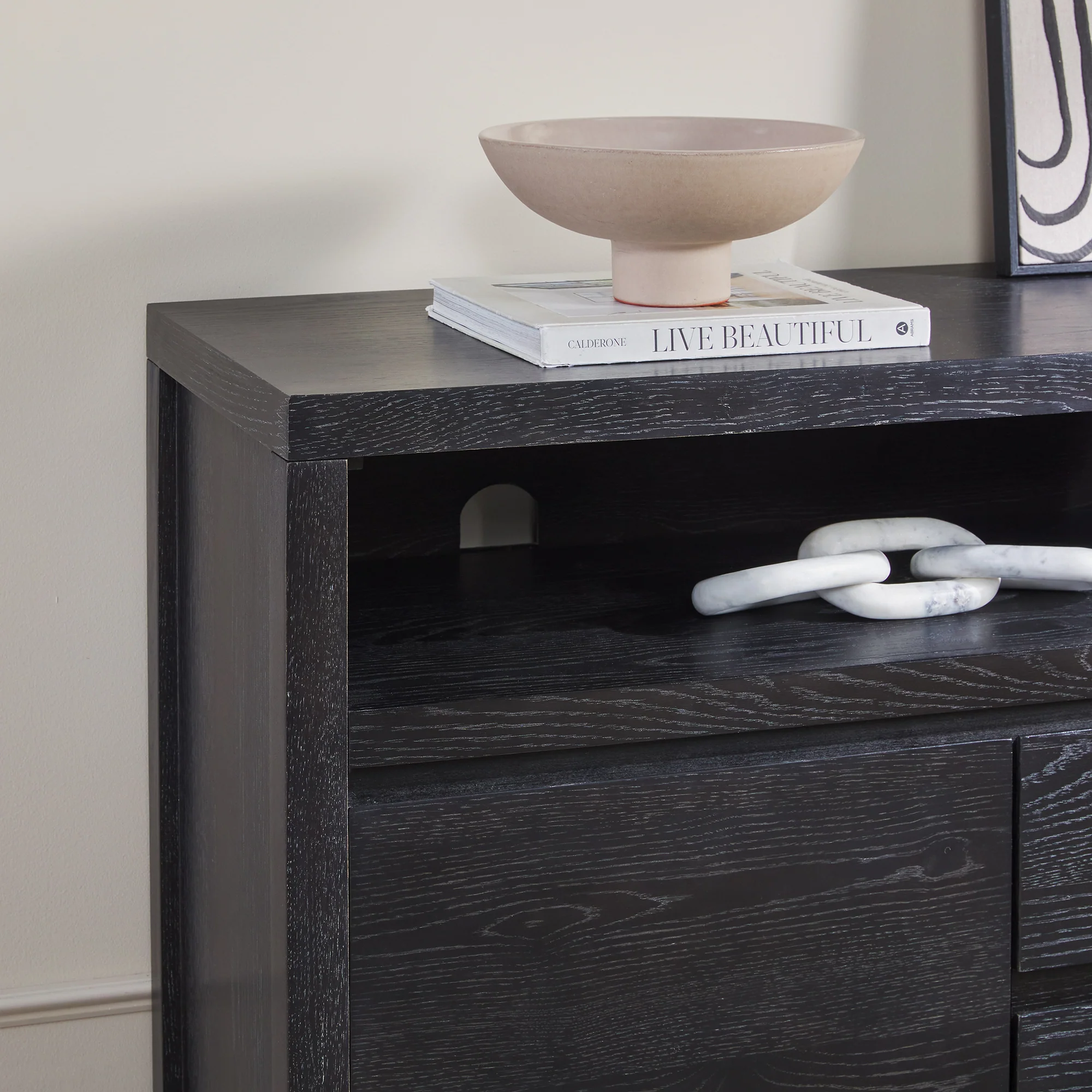 Nash 65" Modern Farmhouse Rustic Oak Wood Sideboard TV Stand - Image 8
