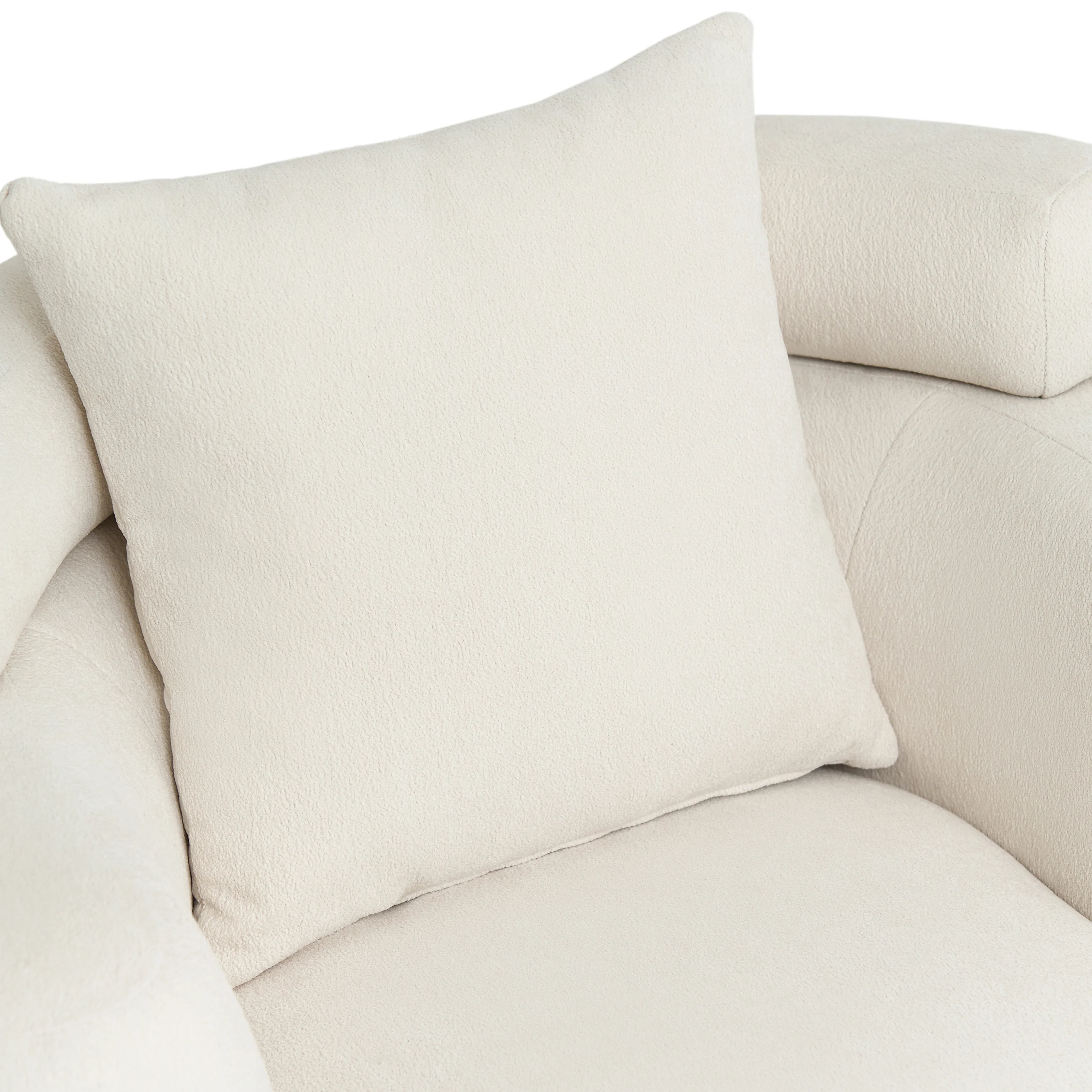 Nordic Style Chenille Fabric Bucket Club Chair with Wood Ball Feet - Image 12