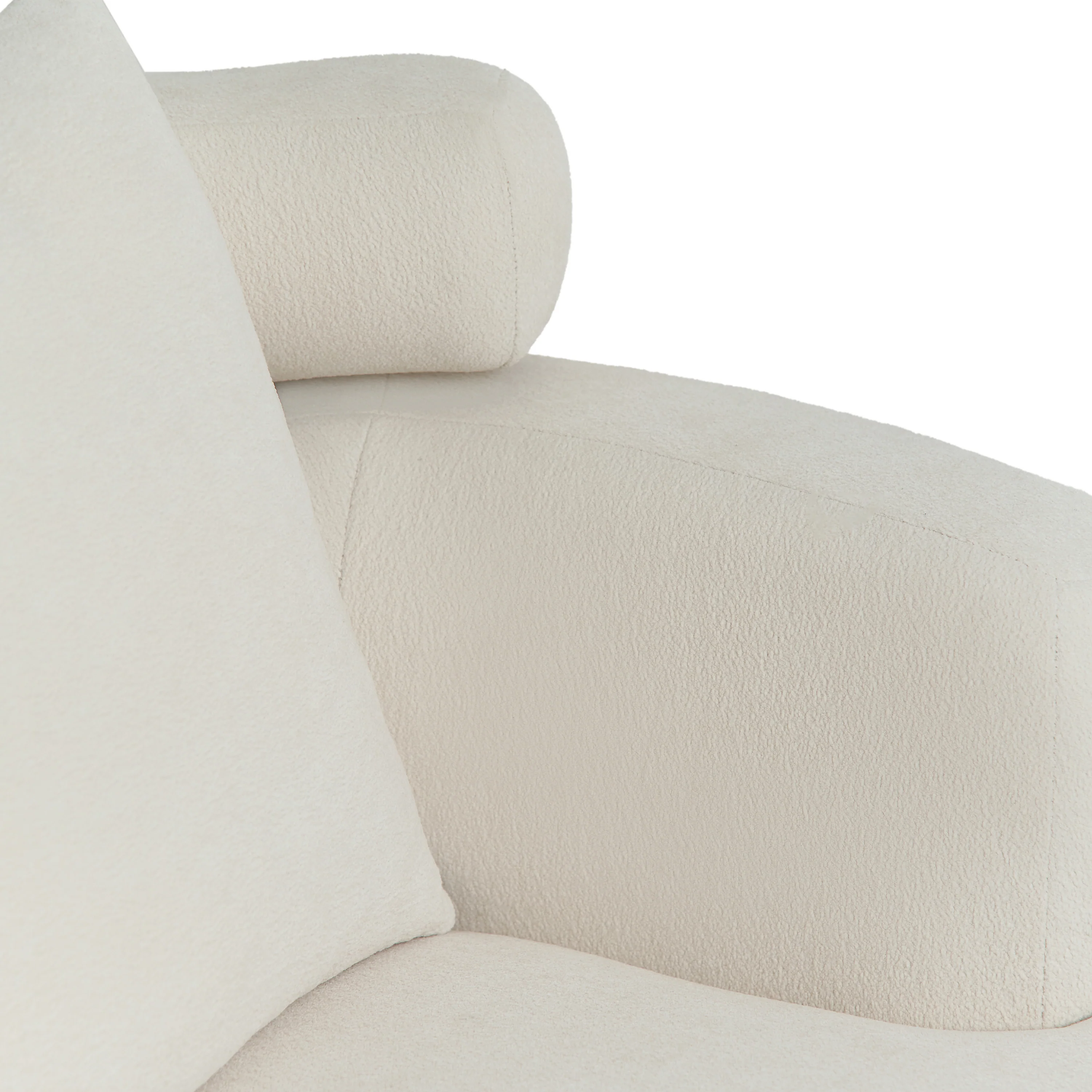 Nordic Style Chenille Fabric Bucket Club Chair with Wood Ball Feet - Image 6