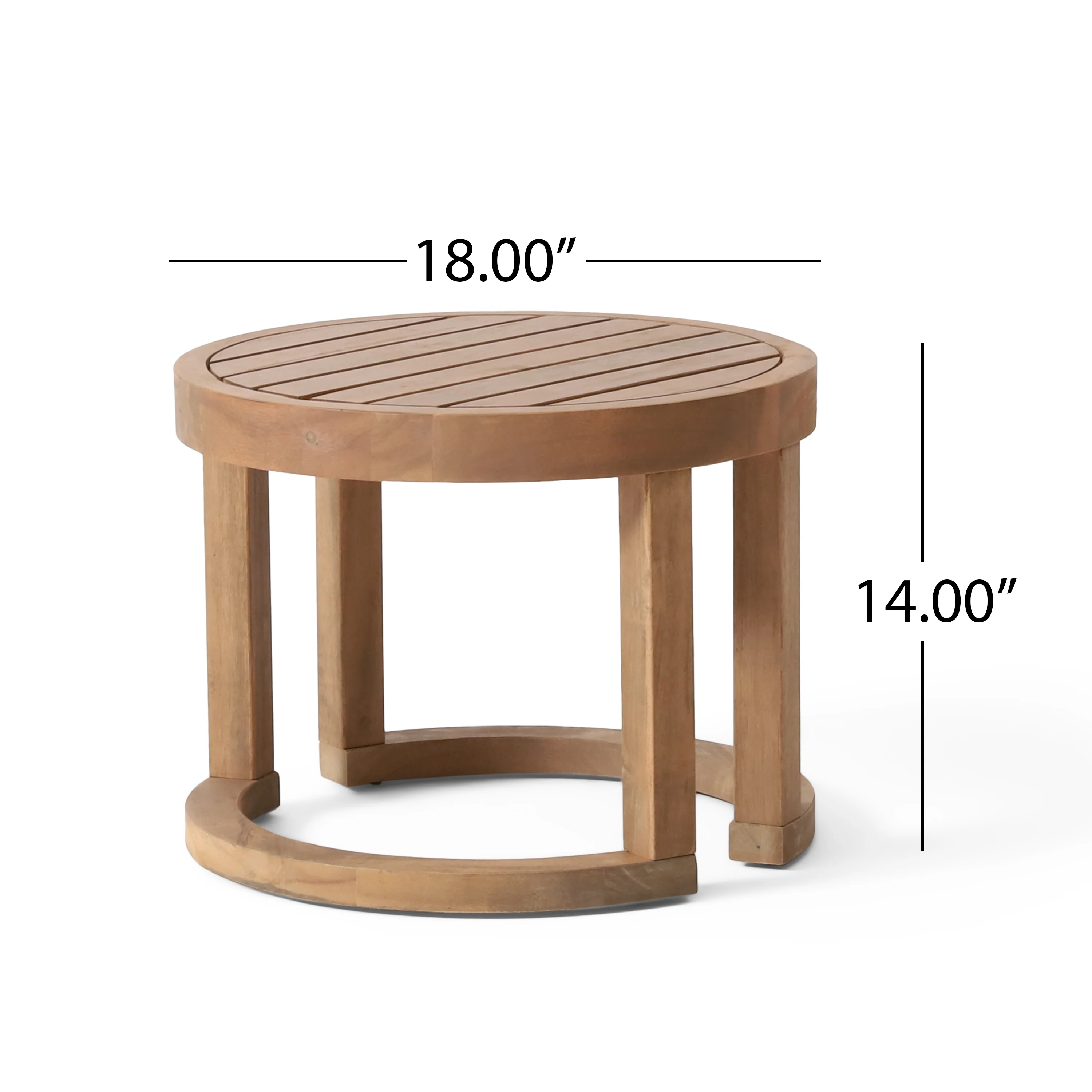 Walker Edison | Outdoor 18' Acacia Wood Side Table - Image 5