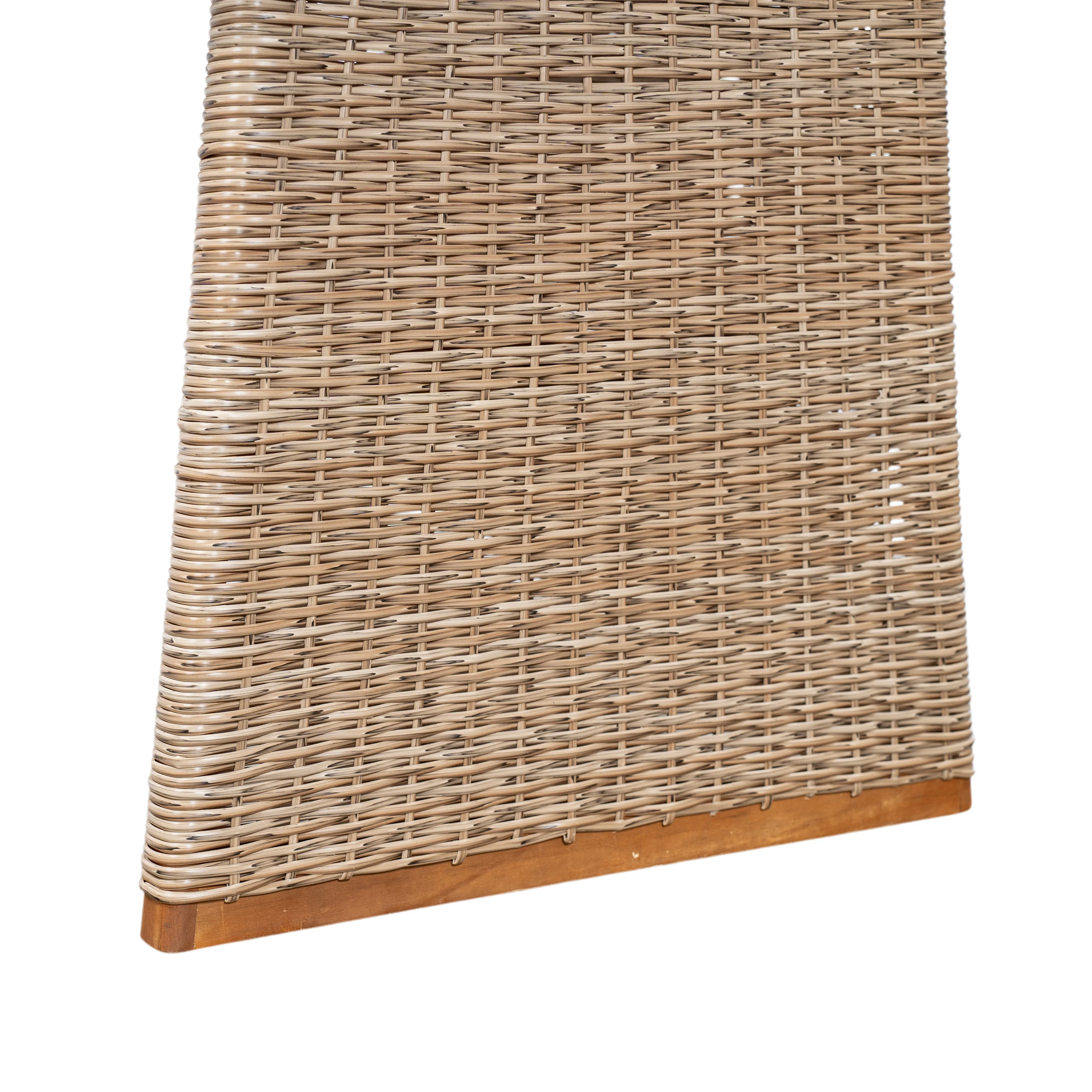 Outdoor 3 Piece Acacia Wood Dining Set with Handwoven Rattan Legs - Image 13