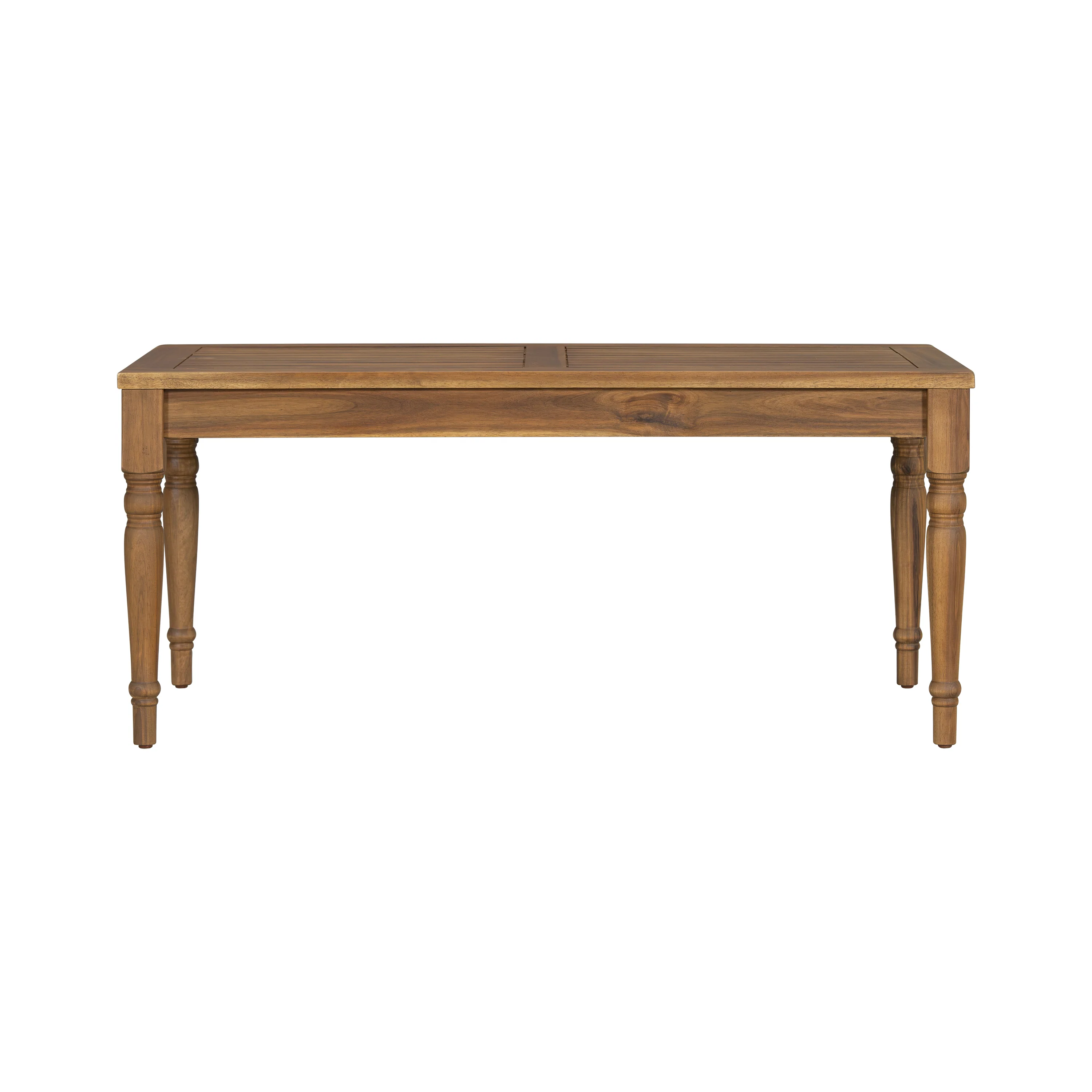 Walker Edison | Outdoor Acacia Wood 2 Piece Loveseat Sofa with Table - Image 17