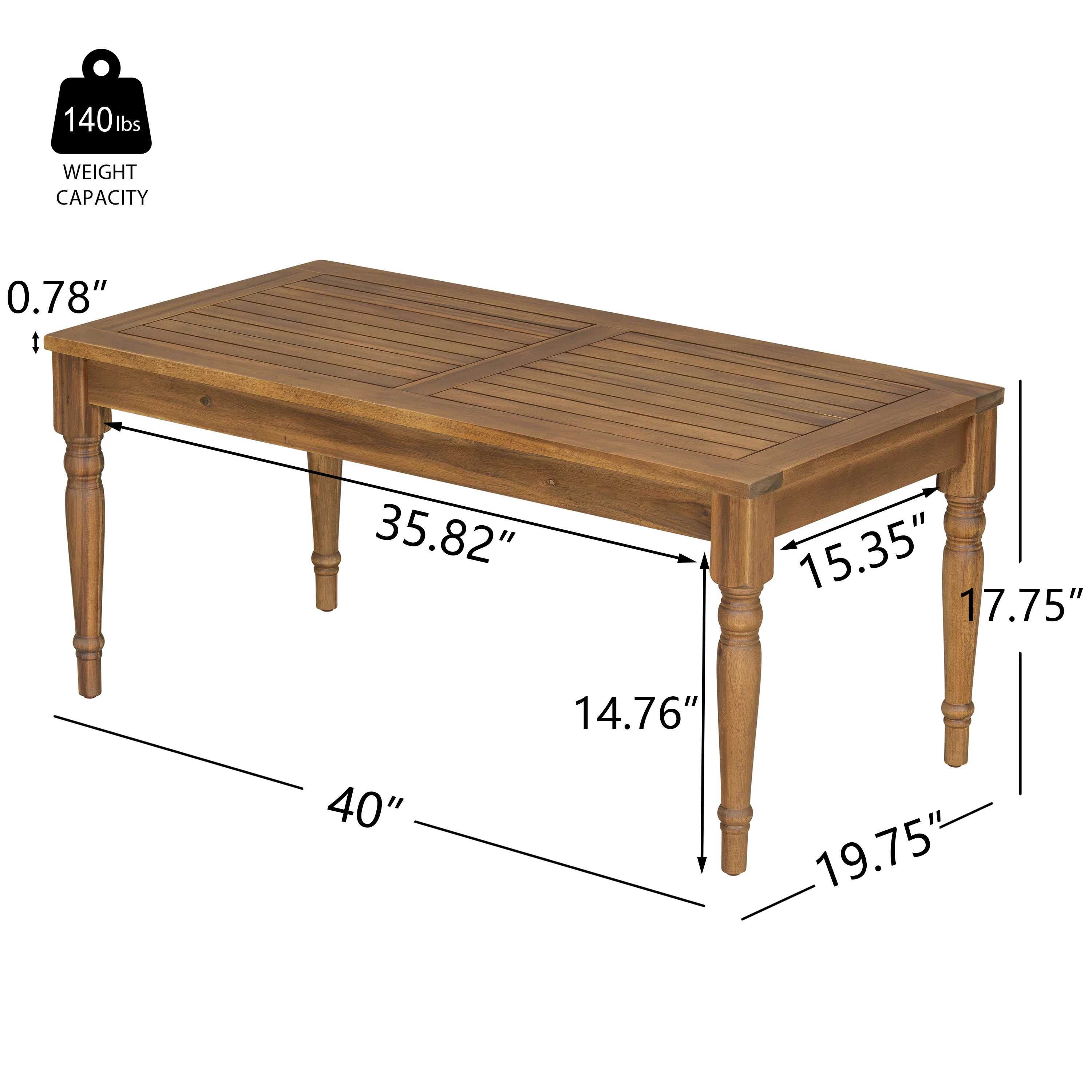 Walker Edison | Outdoor Acacia Wood Patio 4 Piece Sofa Set - Image 12