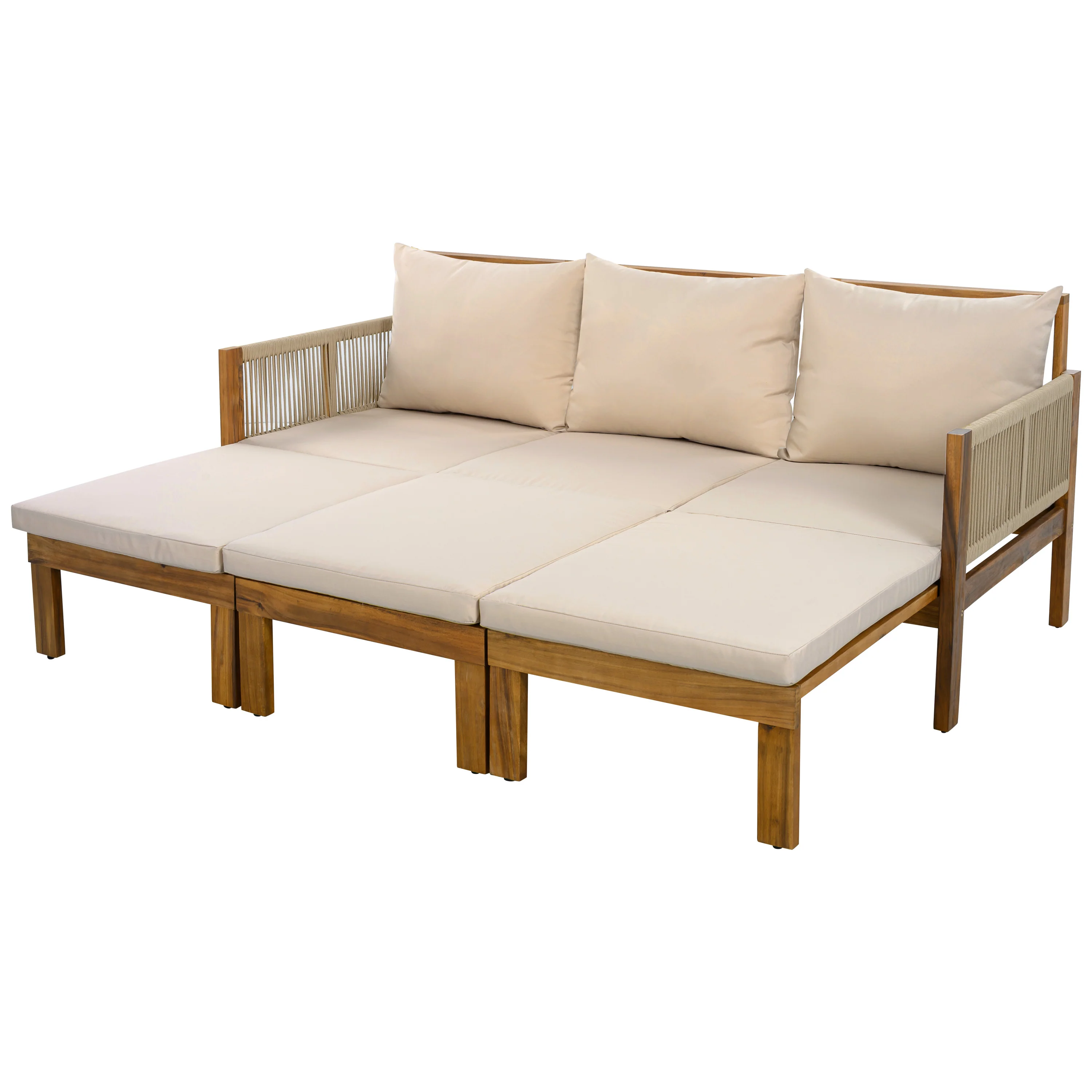 Outdoor Patio 3 Seat Sunbed Daybed Couch - Image 12