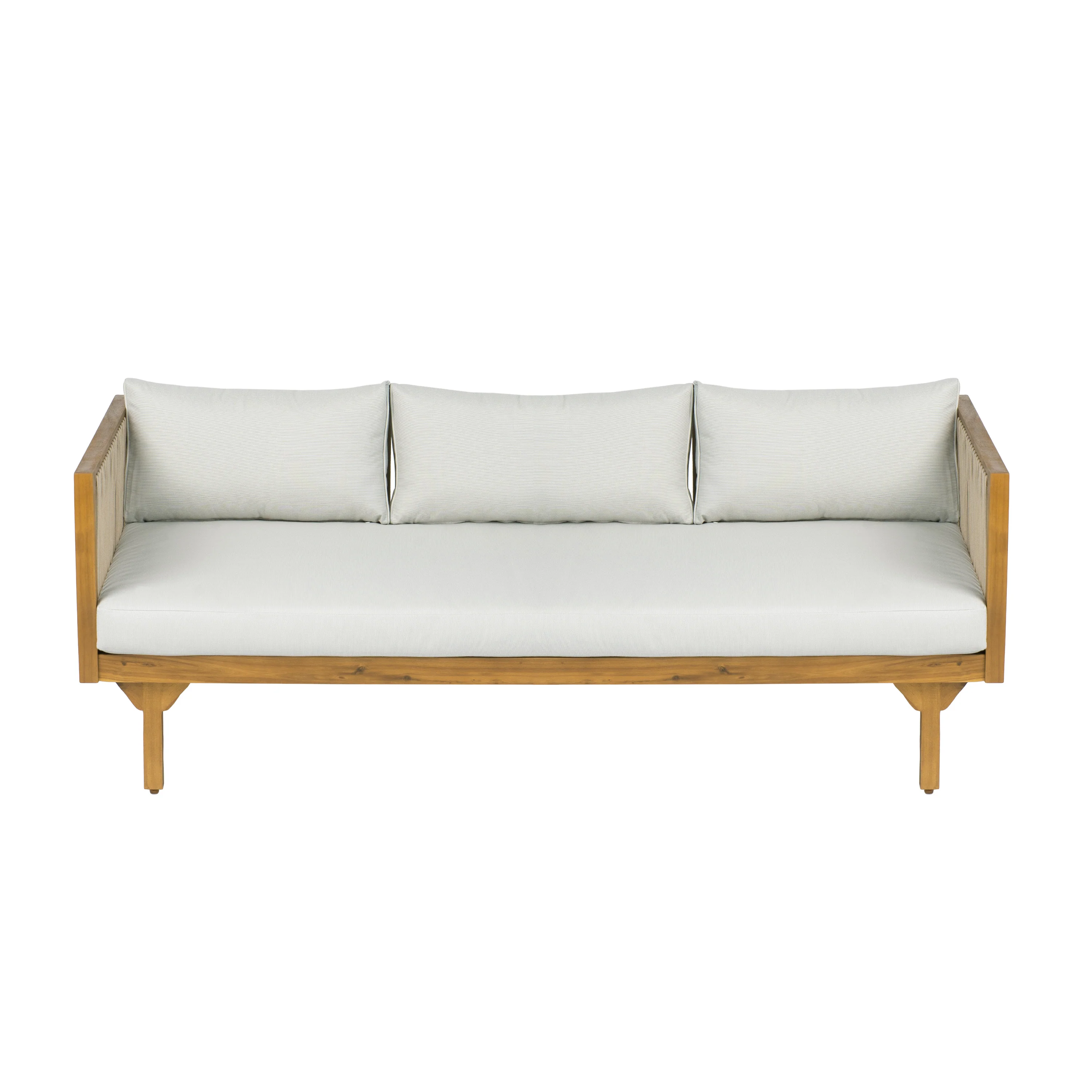 Outdoor Patio Acacia Wood Deep Seat Sofa Daybed - Image 5