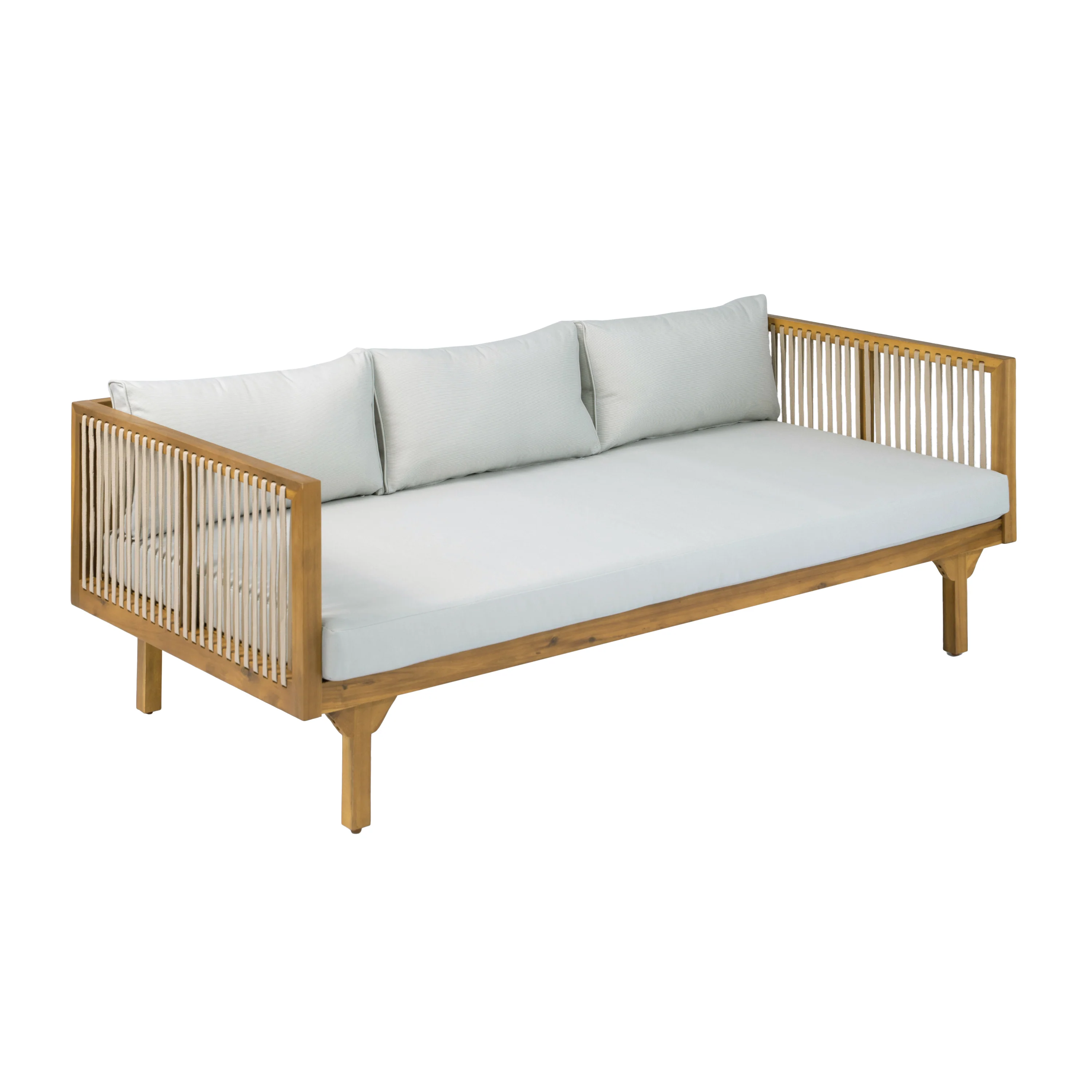 Outdoor Patio Acacia Wood Deep Seat Sofa Daybed - Image 6