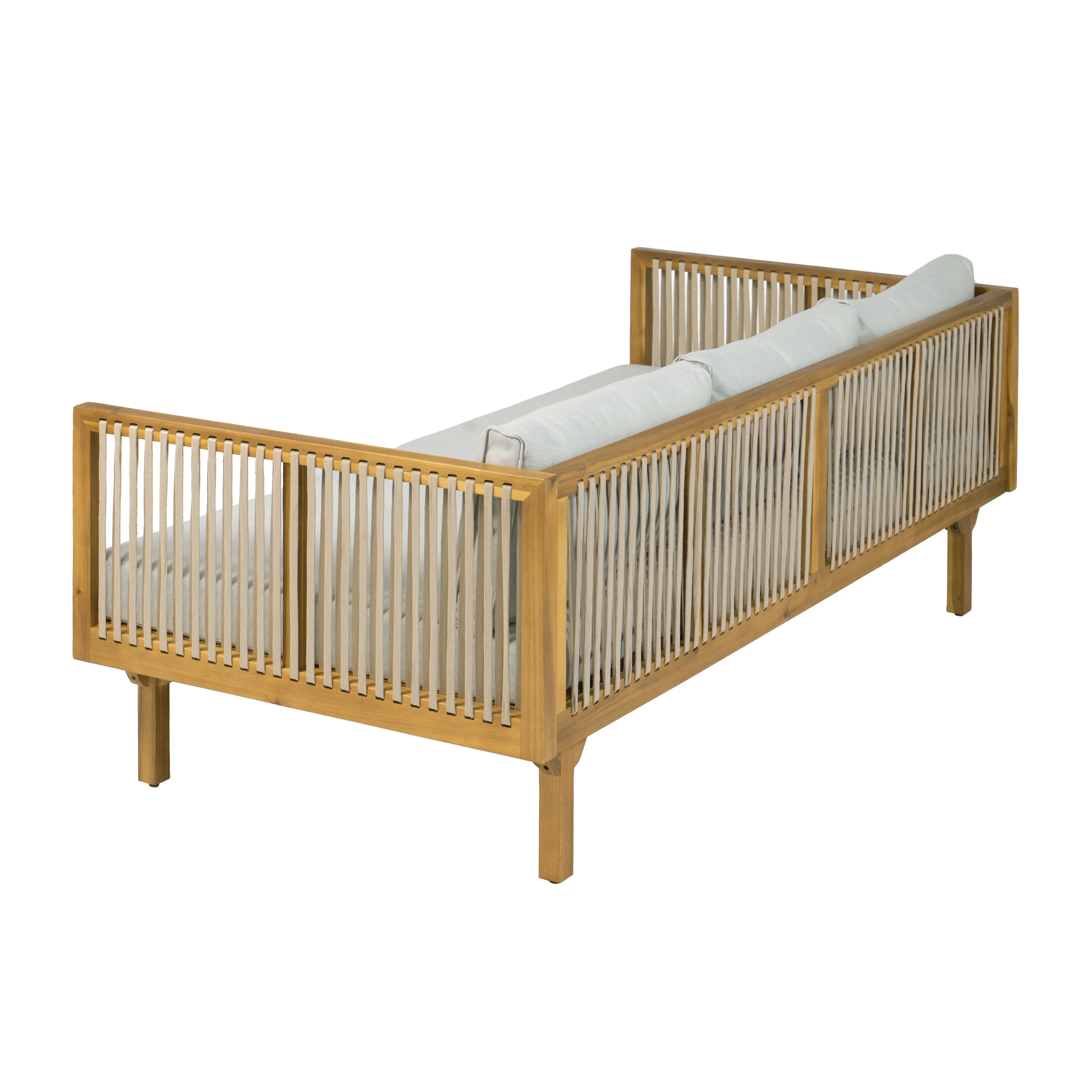 Outdoor Patio Acacia Wood Deep Seat Sofa Daybed - Image 9