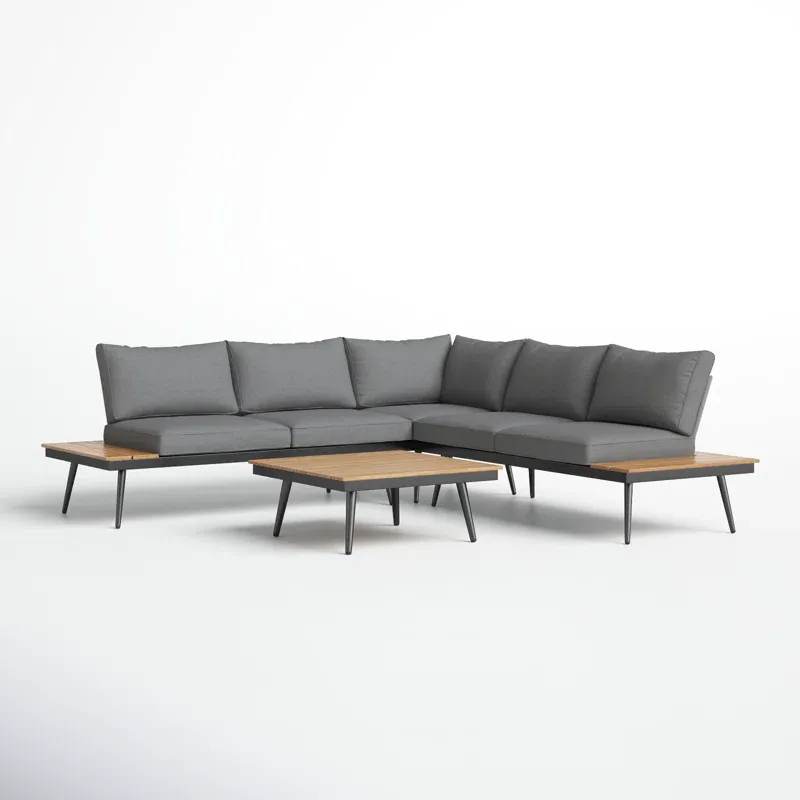 Outdoor Patio Sectional Sofa with Cushions & Table Set - Image 3