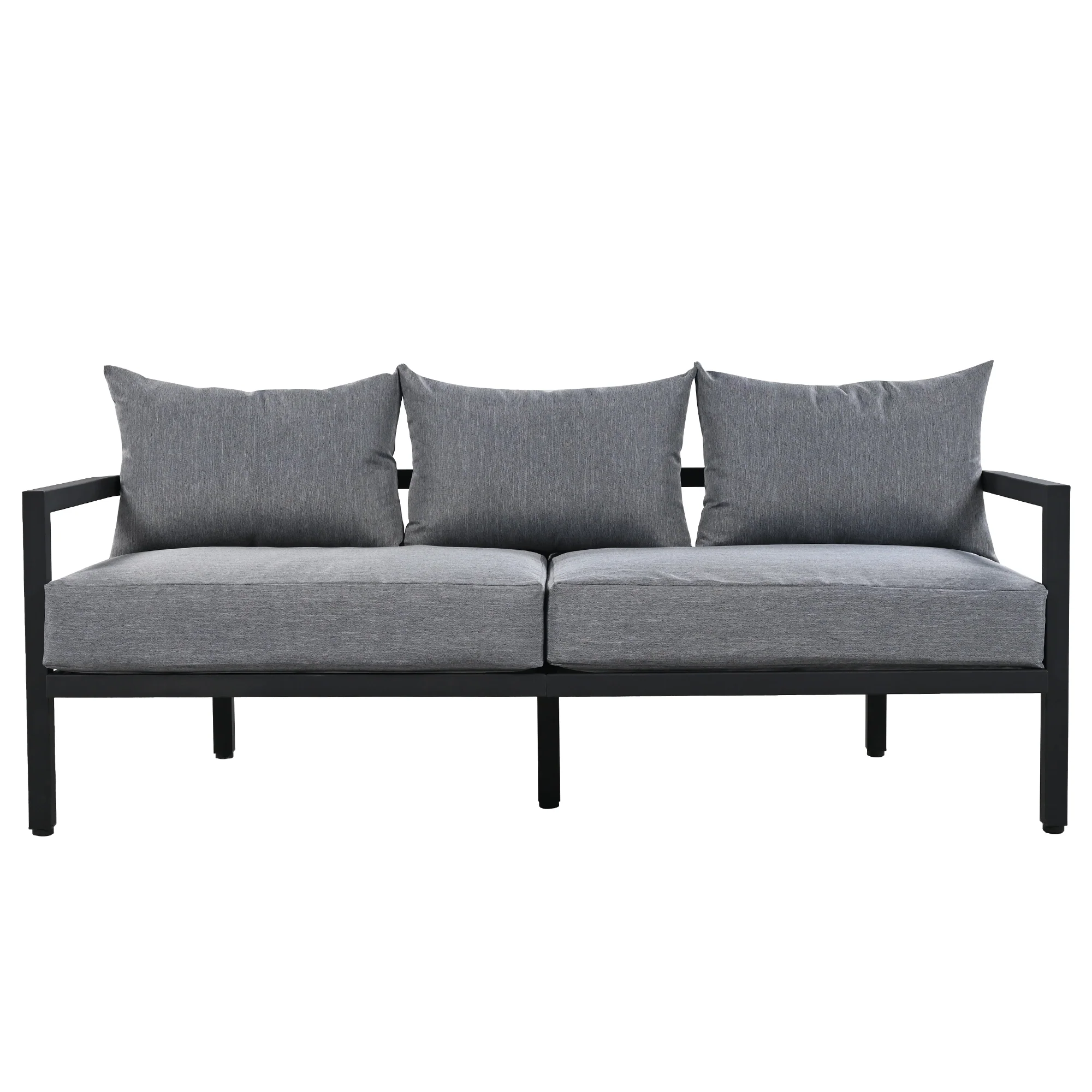 Walker Edison | Outdoor Patio Steel 4 Piece Sofa Set - Image 11