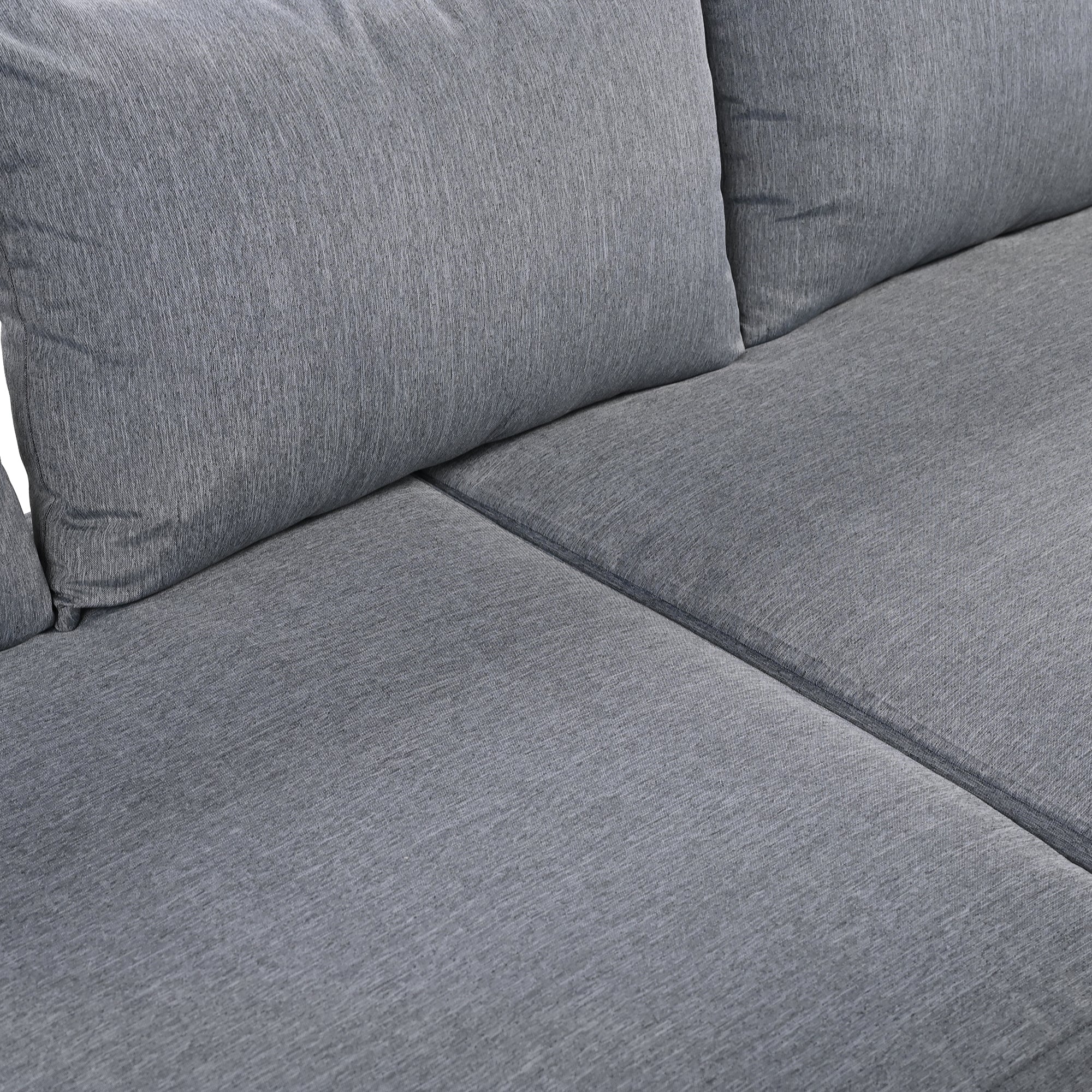 Walker Edison | Outdoor Patio Steel 4 Piece Sofa Set - Image 14
