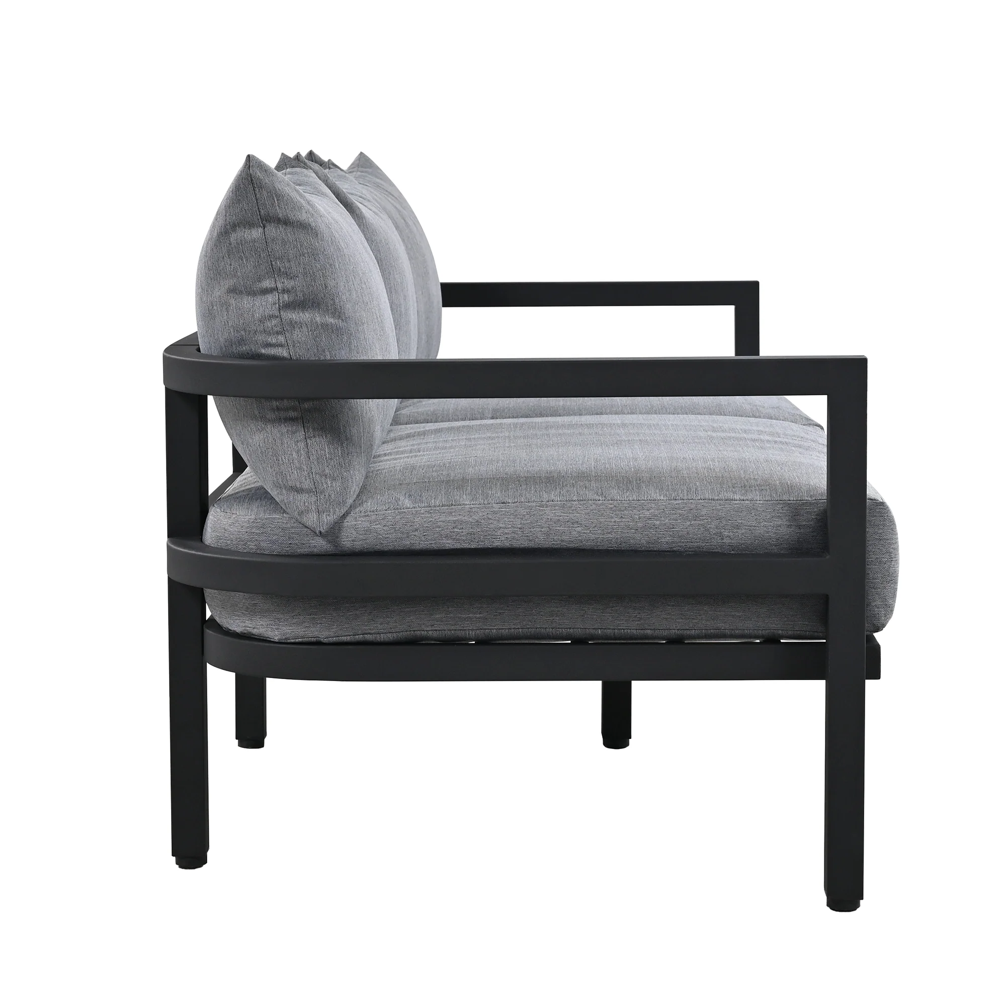 Walker Edison | Outdoor Patio Steel 4 Piece Sofa Set - Image 8