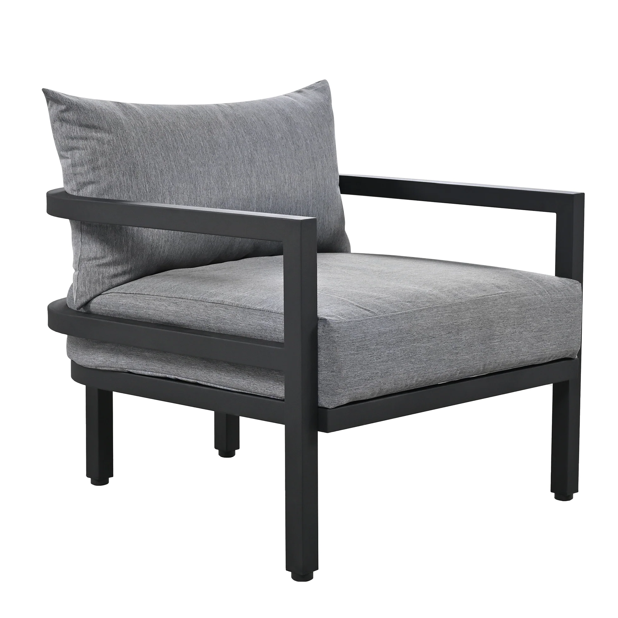 Walker Edison | Outdoor Patio Steel 4 Piece Sofa Set - Image 9