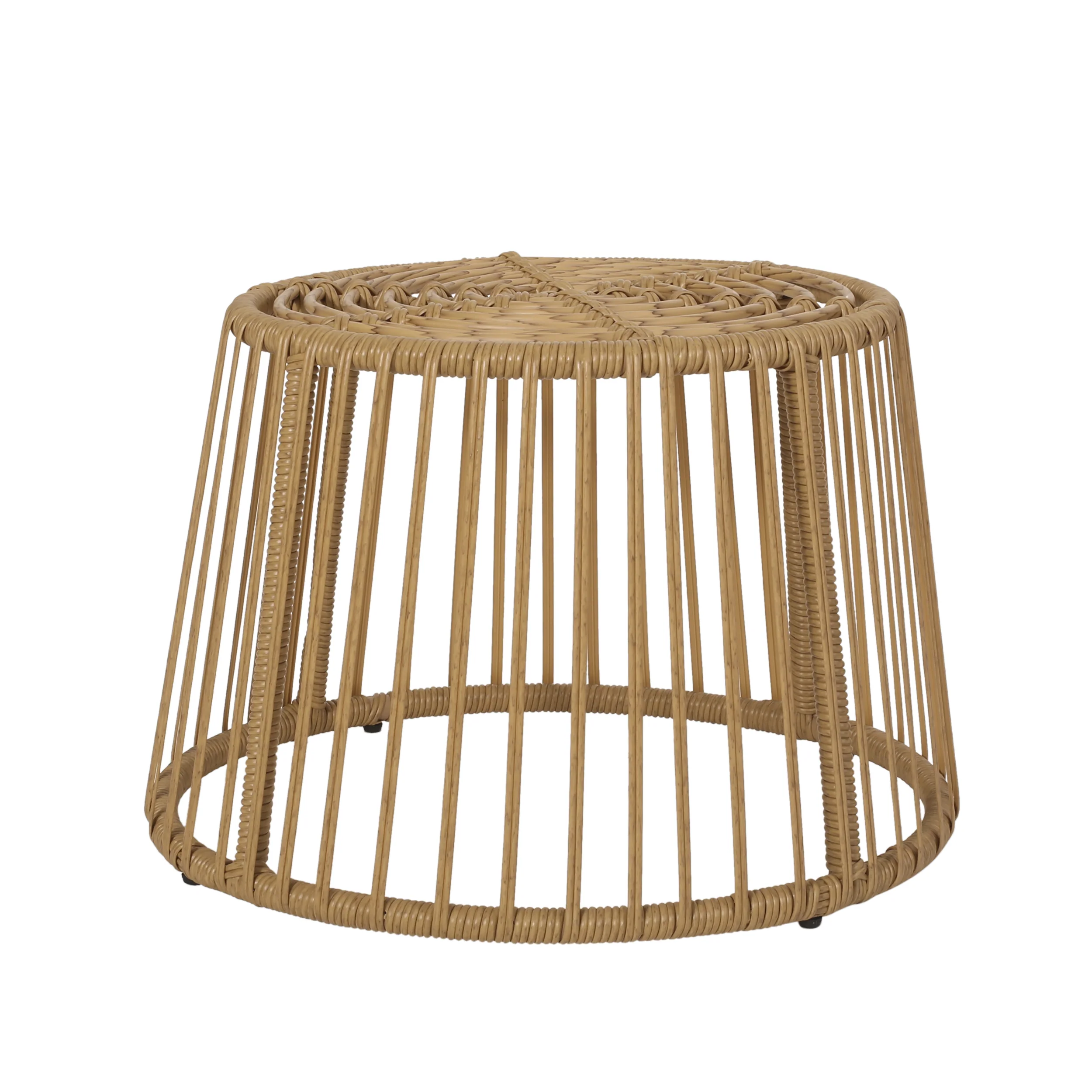 Walker Edison | Outdoor Rattan Side Table - Image 4