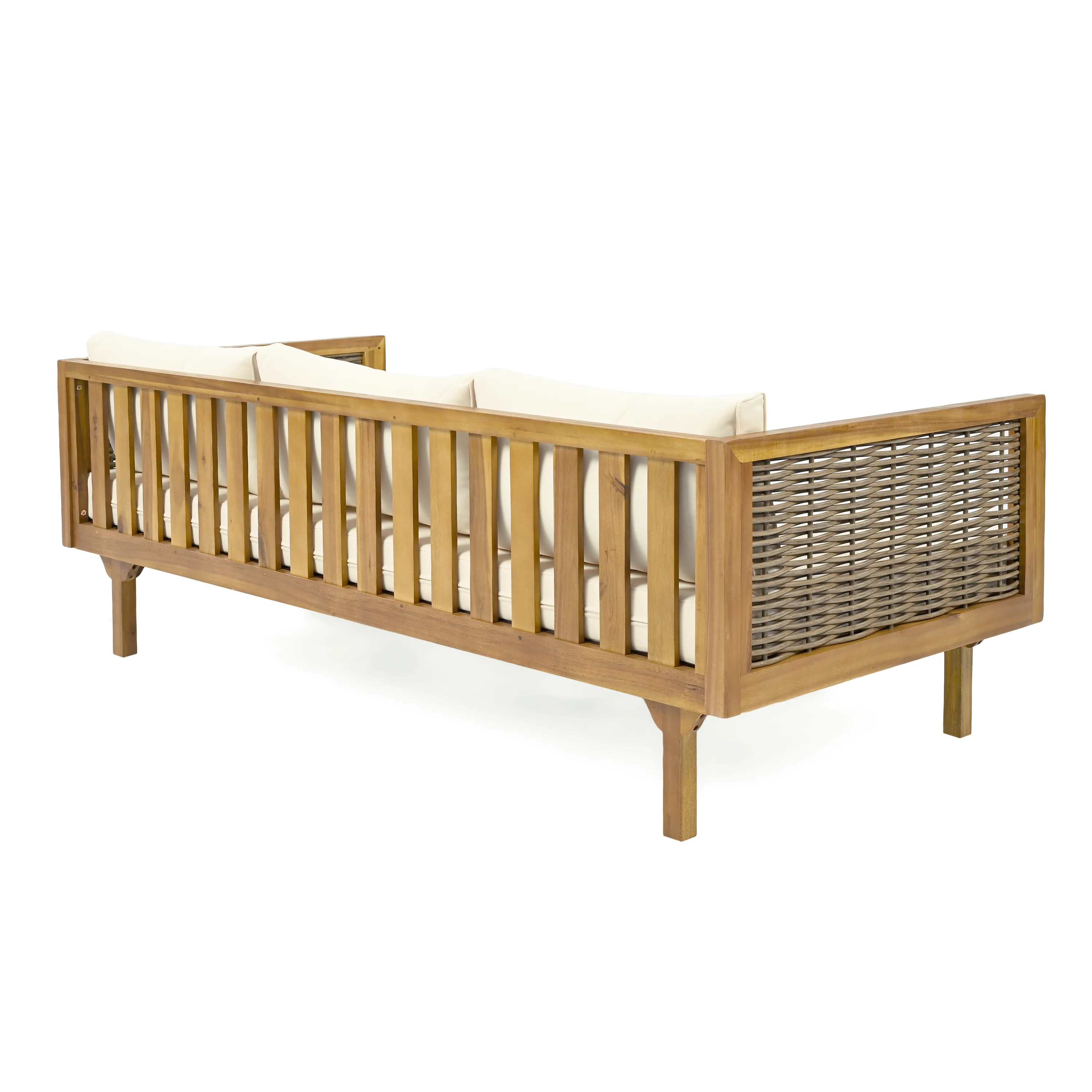 Walker Edison | Outdoor Teak Wood Daybed Sofa - Image 7