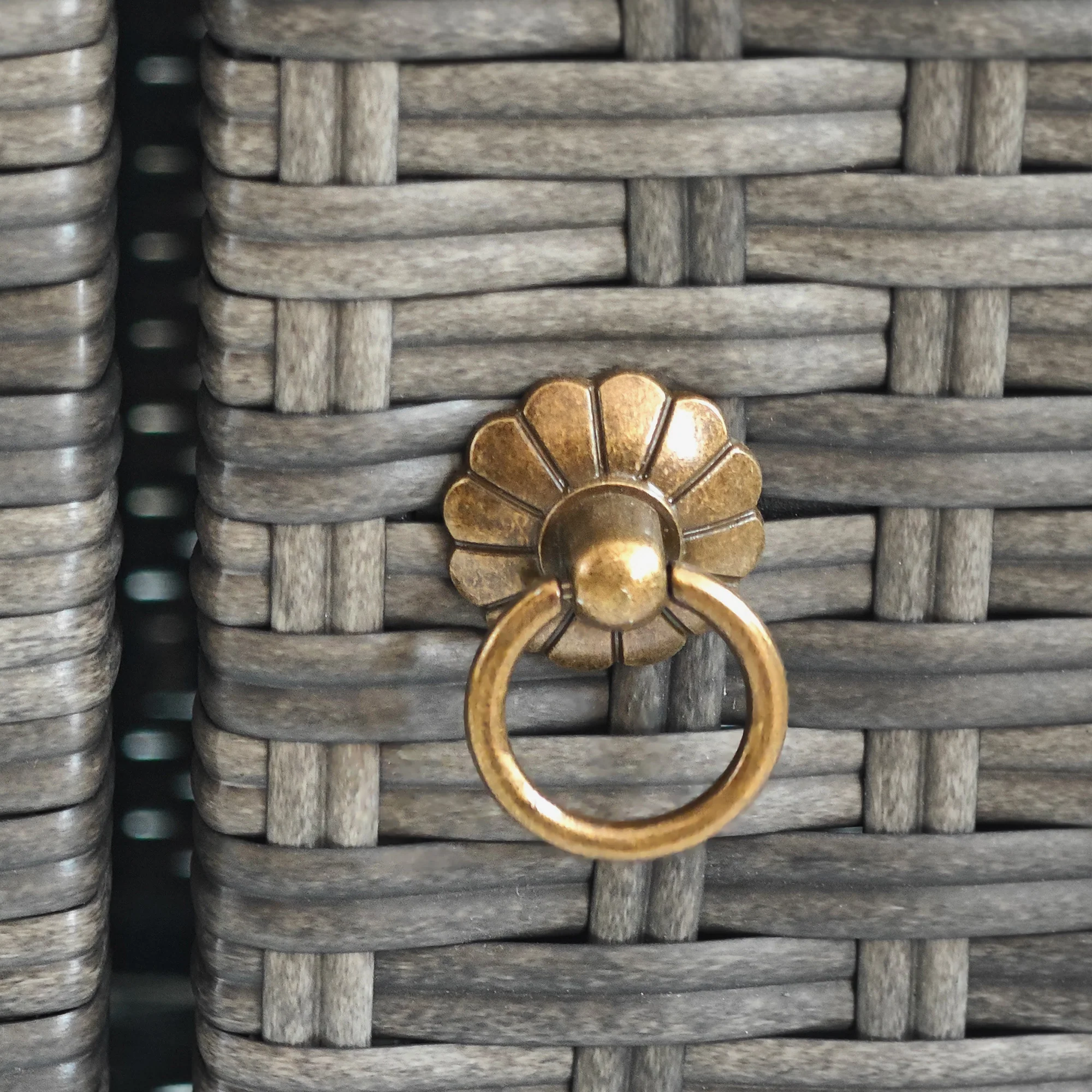 Outdoor Wicker Towel Rack Cabinet Storage with Drawer - Image 2