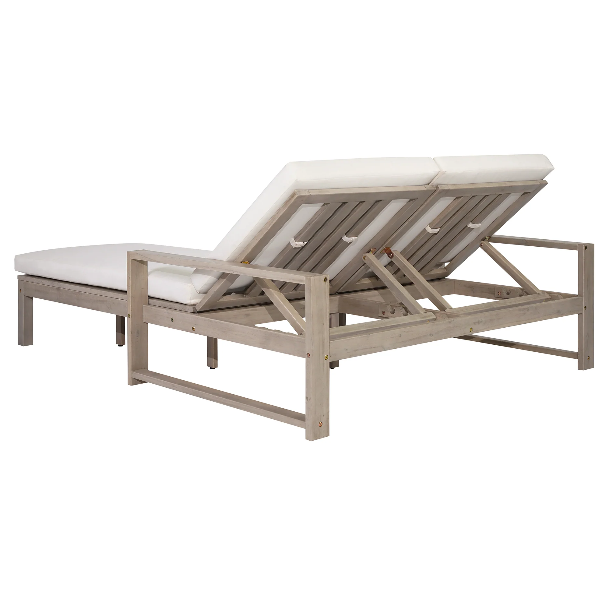 Outdoor Wide Double Lounge Chair with Adjustable Backrest with Removable Cushions - Image 14