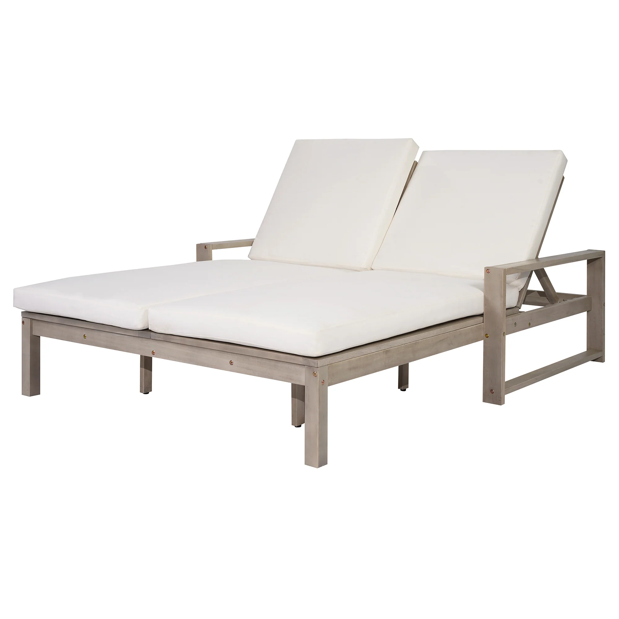 Outdoor Wide Double Lounge Chair with Adjustable Backrest with Removable Cushions - Image 15