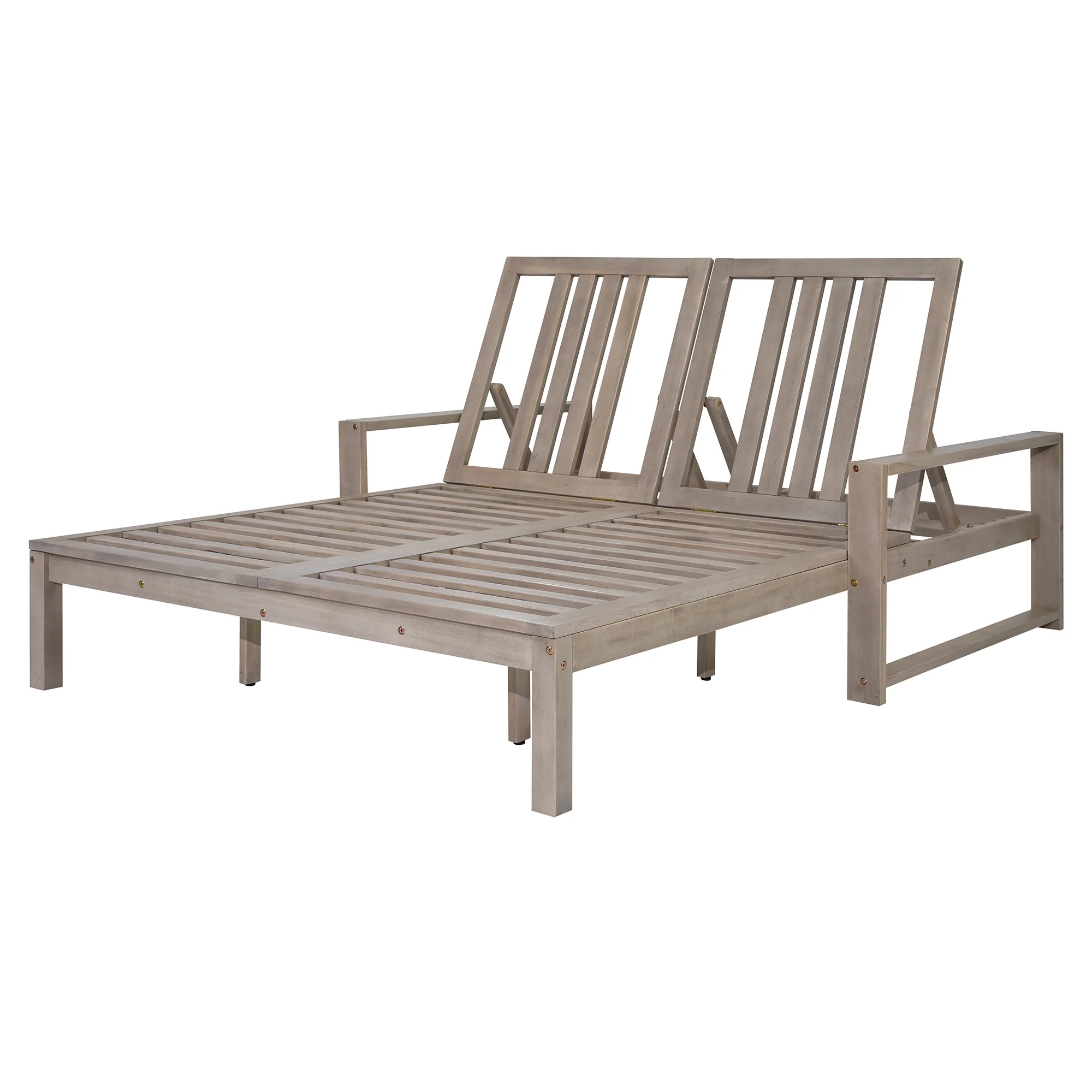 Outdoor Wide Double Lounge Chair with Adjustable Backrest with Removable Cushions - Image 16