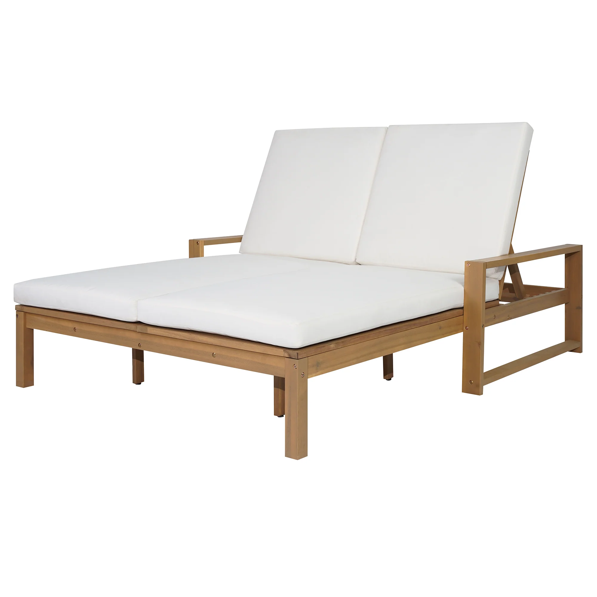 Outdoor Wide Double Lounge Chair with Adjustable Backrest with Removable Cushions - Image 31