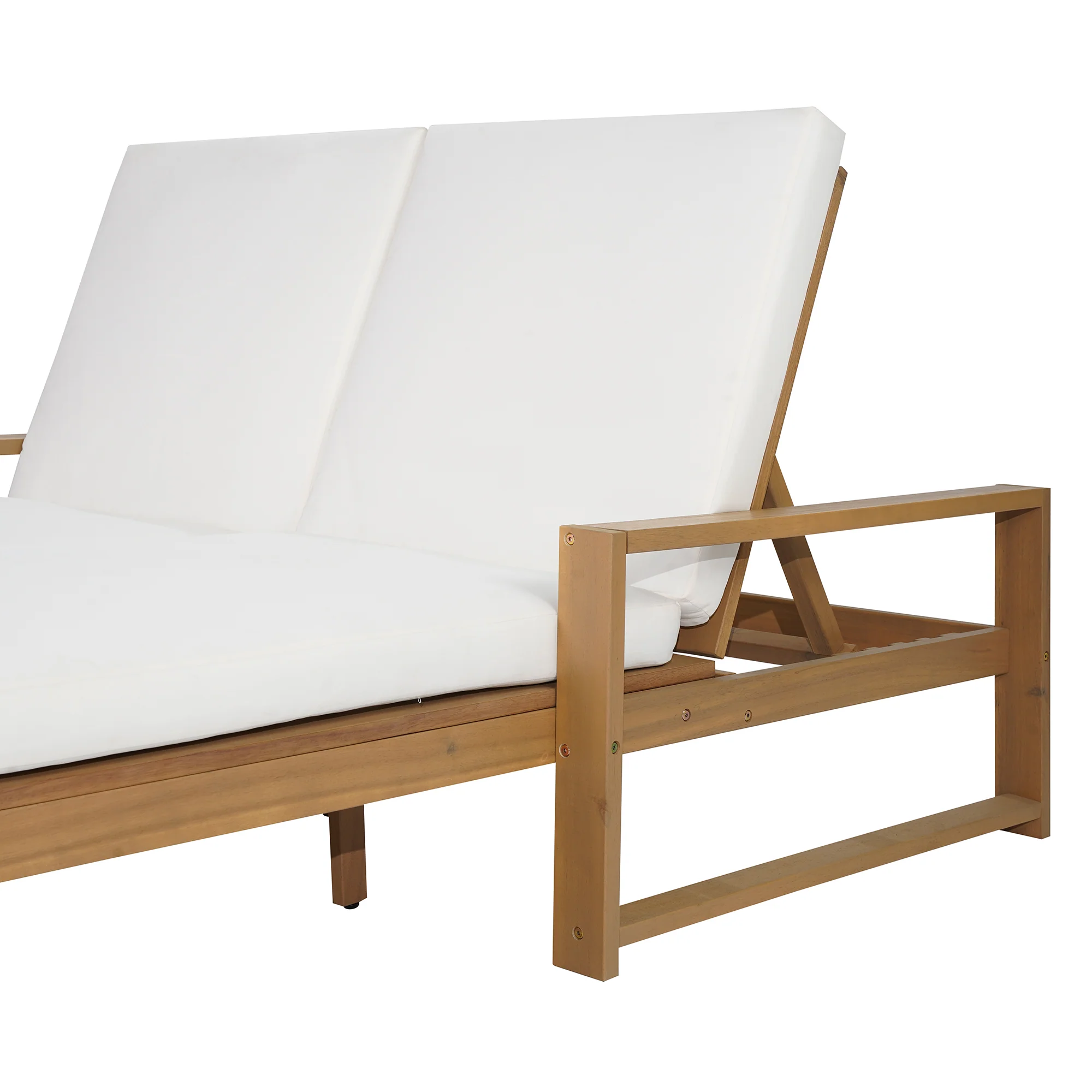 Outdoor Wide Double Lounge Chair with Adjustable Backrest with Removable Cushions - Image 33
