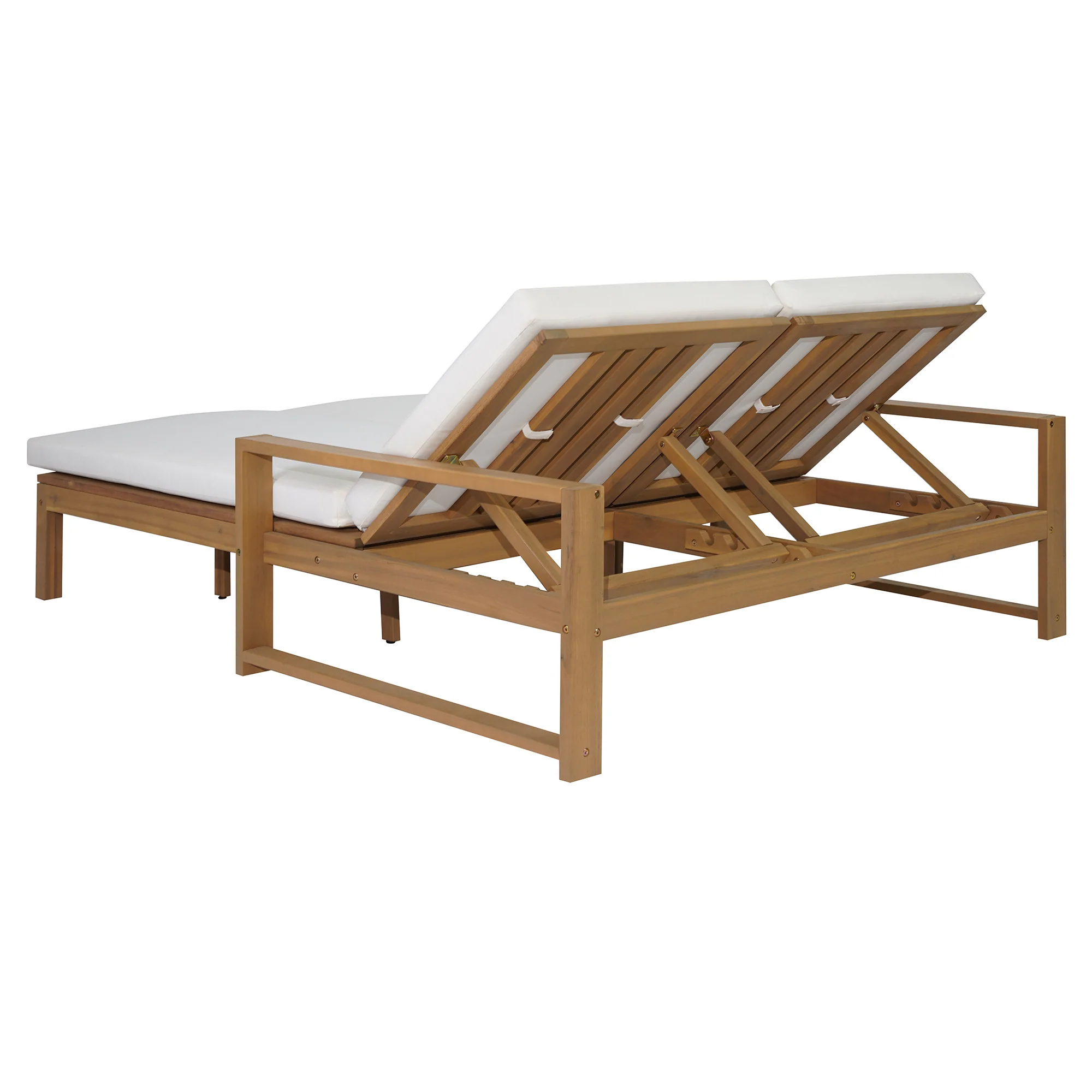 Outdoor Wide Double Lounge Chair with Adjustable Backrest with Removable Cushions - Image 36