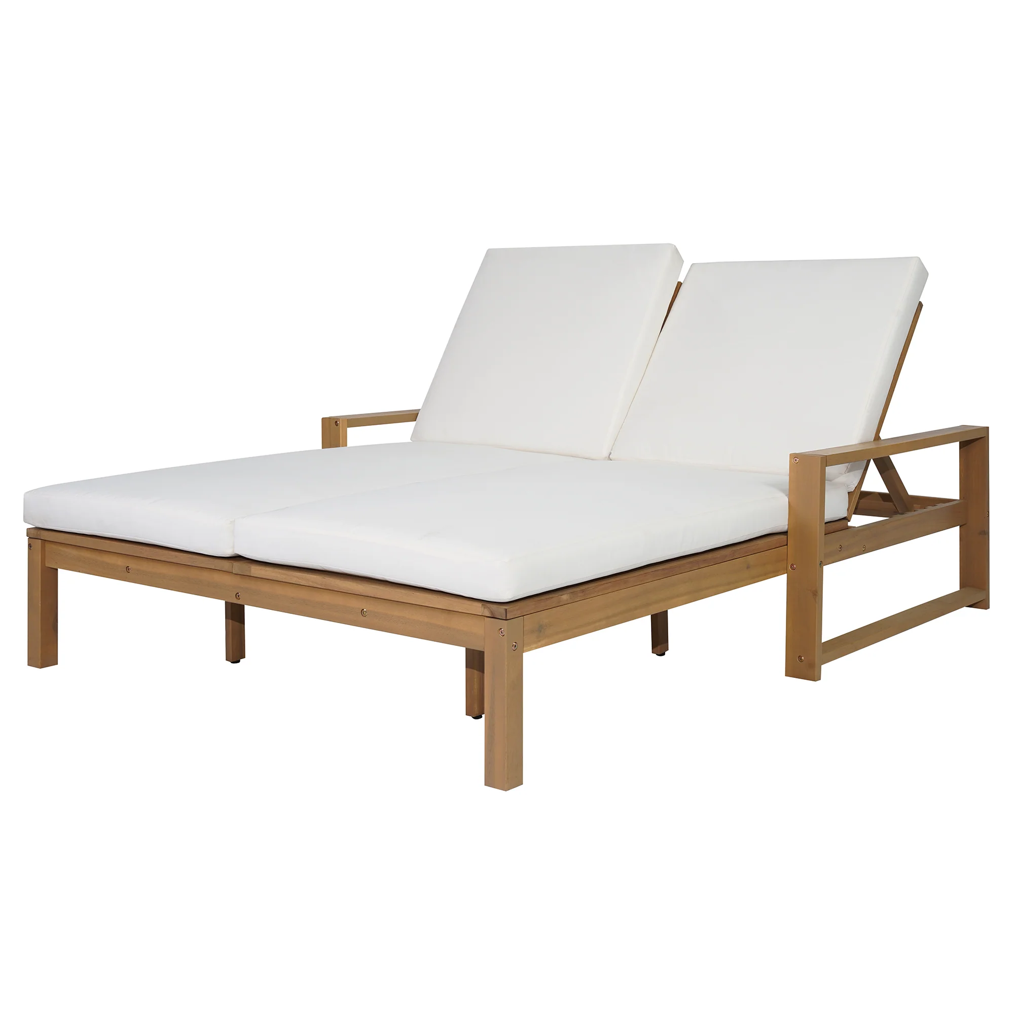 Outdoor Wide Double Lounge Chair with Adjustable Backrest with Removable Cushions - Image 38
