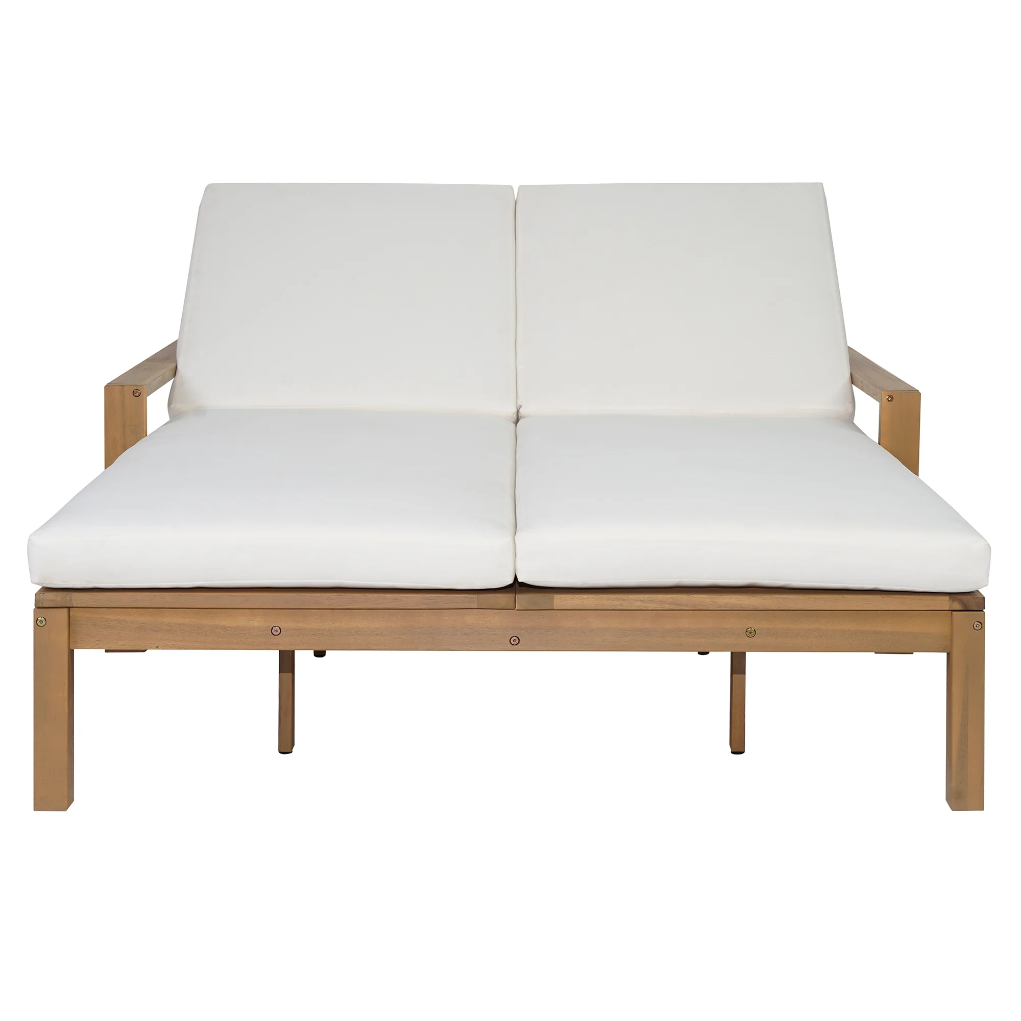 Outdoor Wide Double Lounge Chair with Adjustable Backrest with Removable Cushions - Image 39