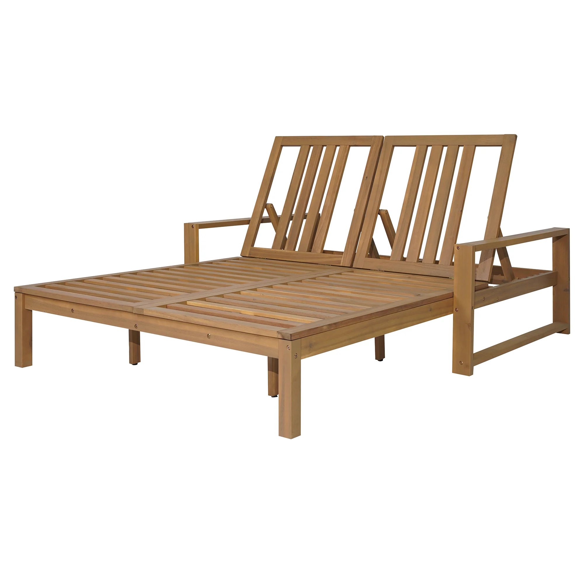 Outdoor Wide Double Lounge Chair with Adjustable Backrest with Removable Cushions - Image 41