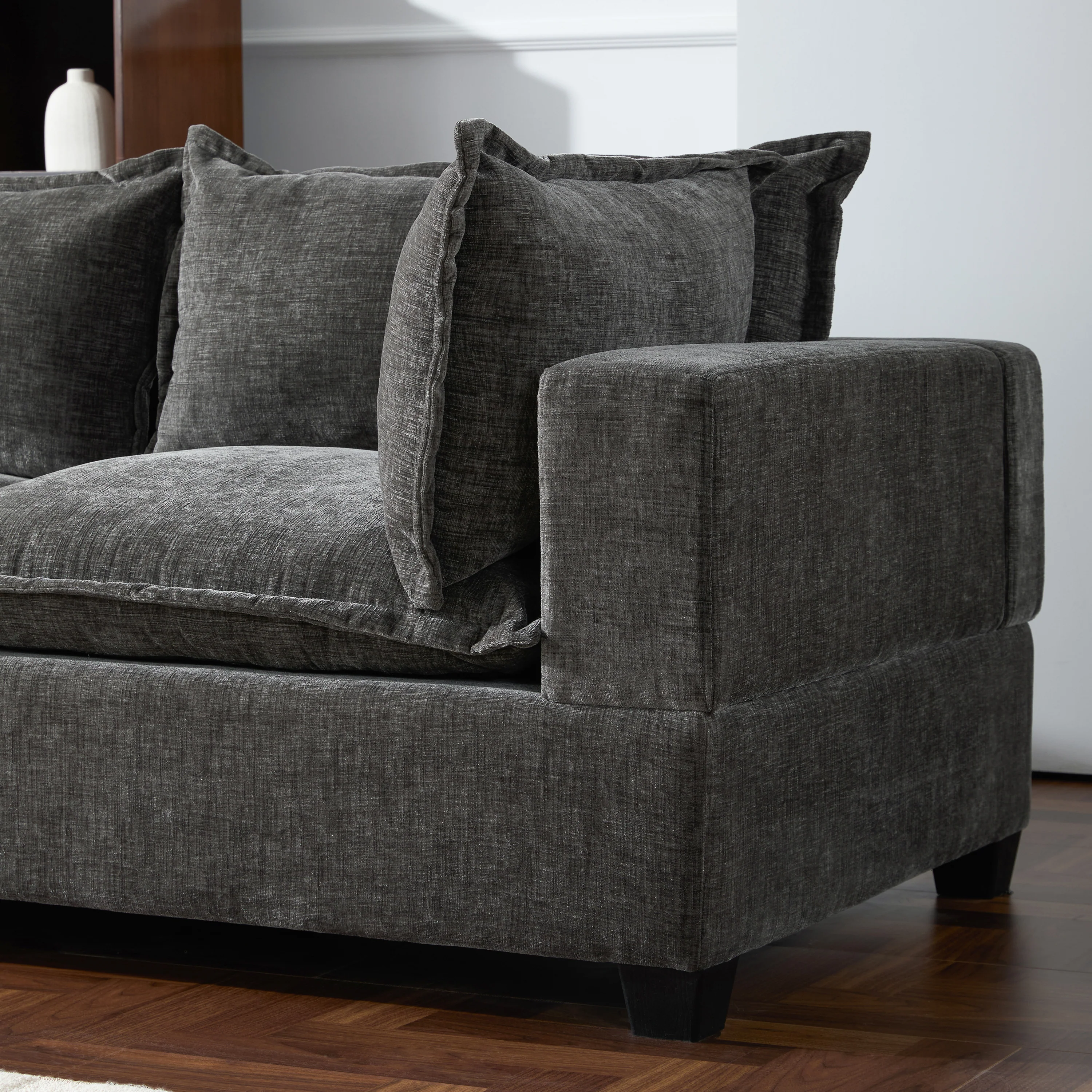 Oversized Modular Chenille Sectional Sofa with Movable Storage Ottoman - Image 15