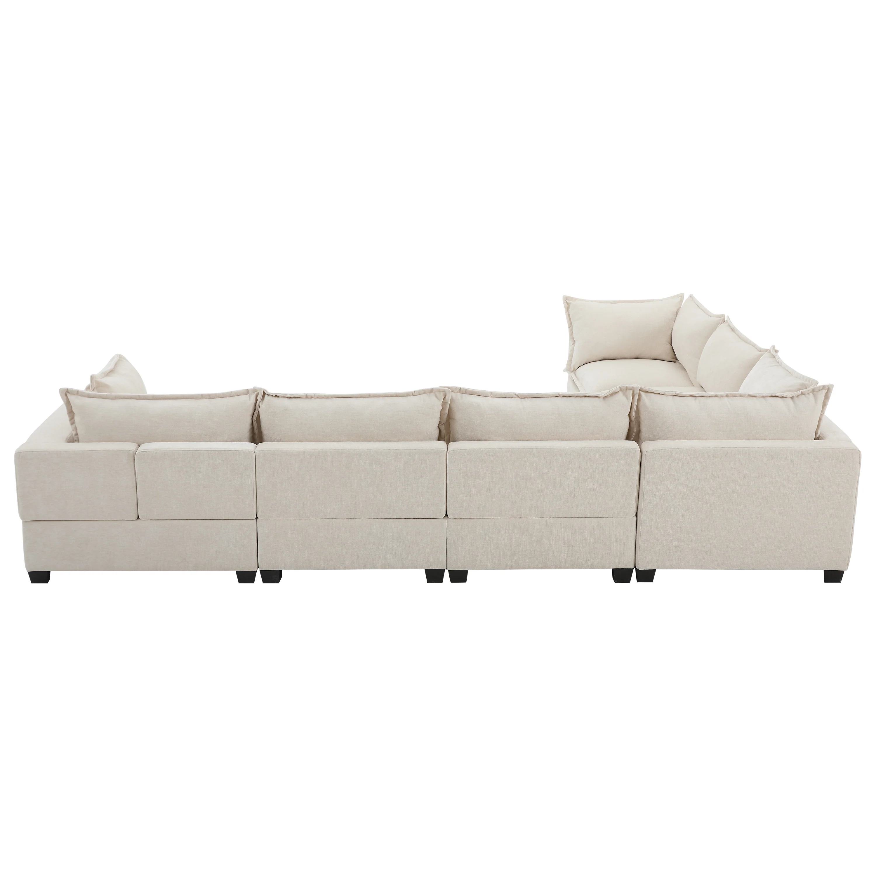 Oversized Modular Chenille Sectional Sofa with Movable Storage Ottoman - Image 21