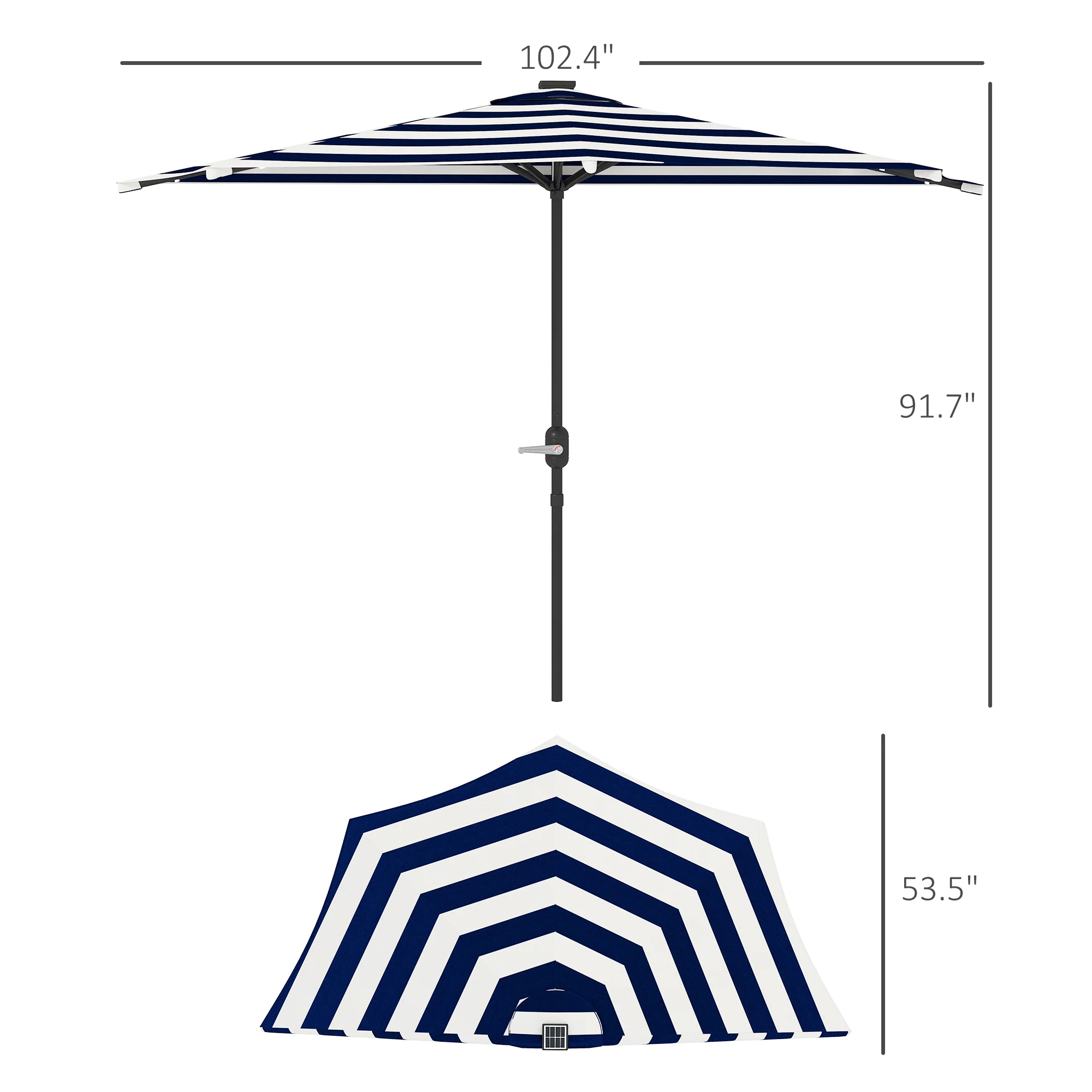 Patio Umbrella with Crank Handle & UPF 30+ Sun Protection - Image 3