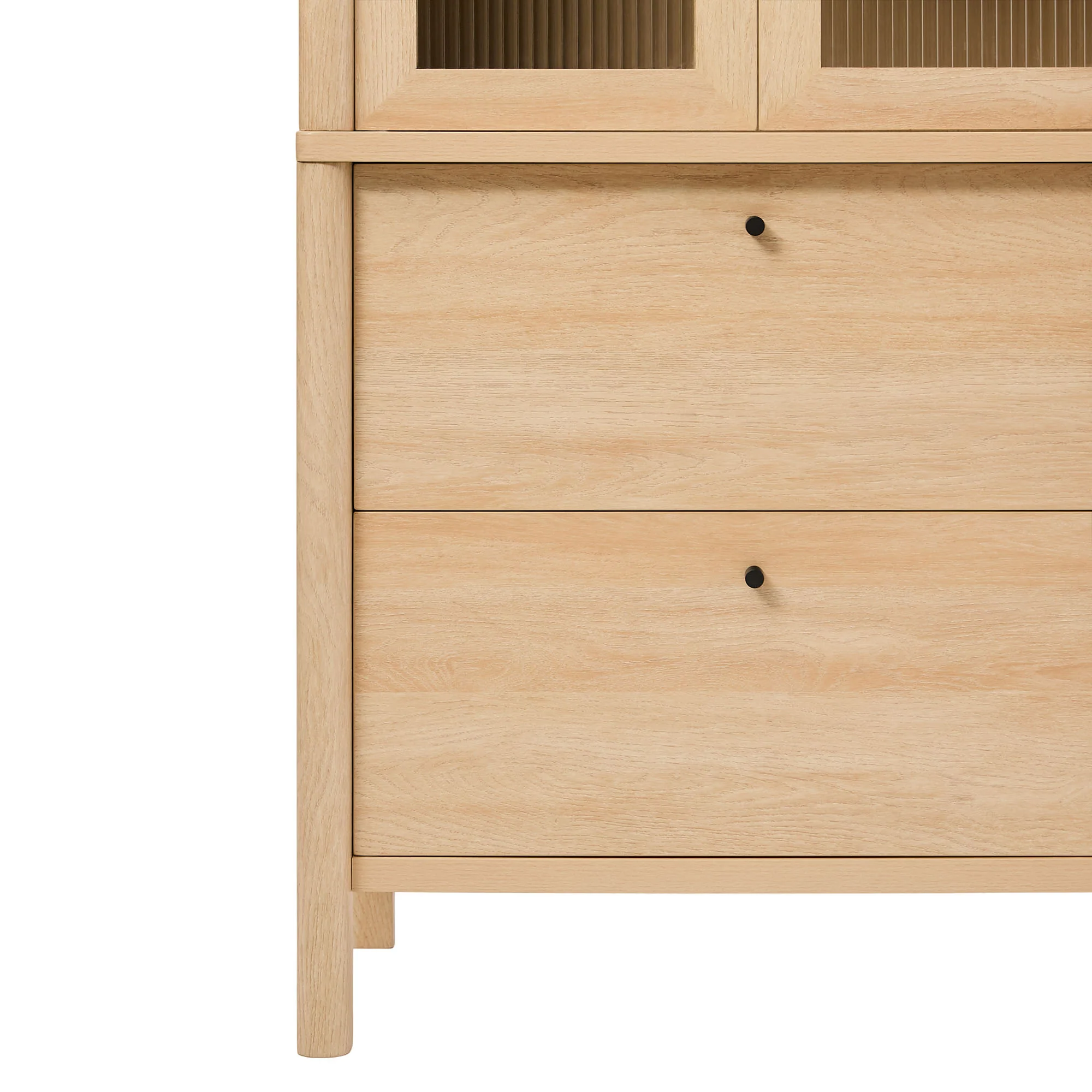 Penelope Modern Fluted Glass Cabinet Bookshelf - Image 10