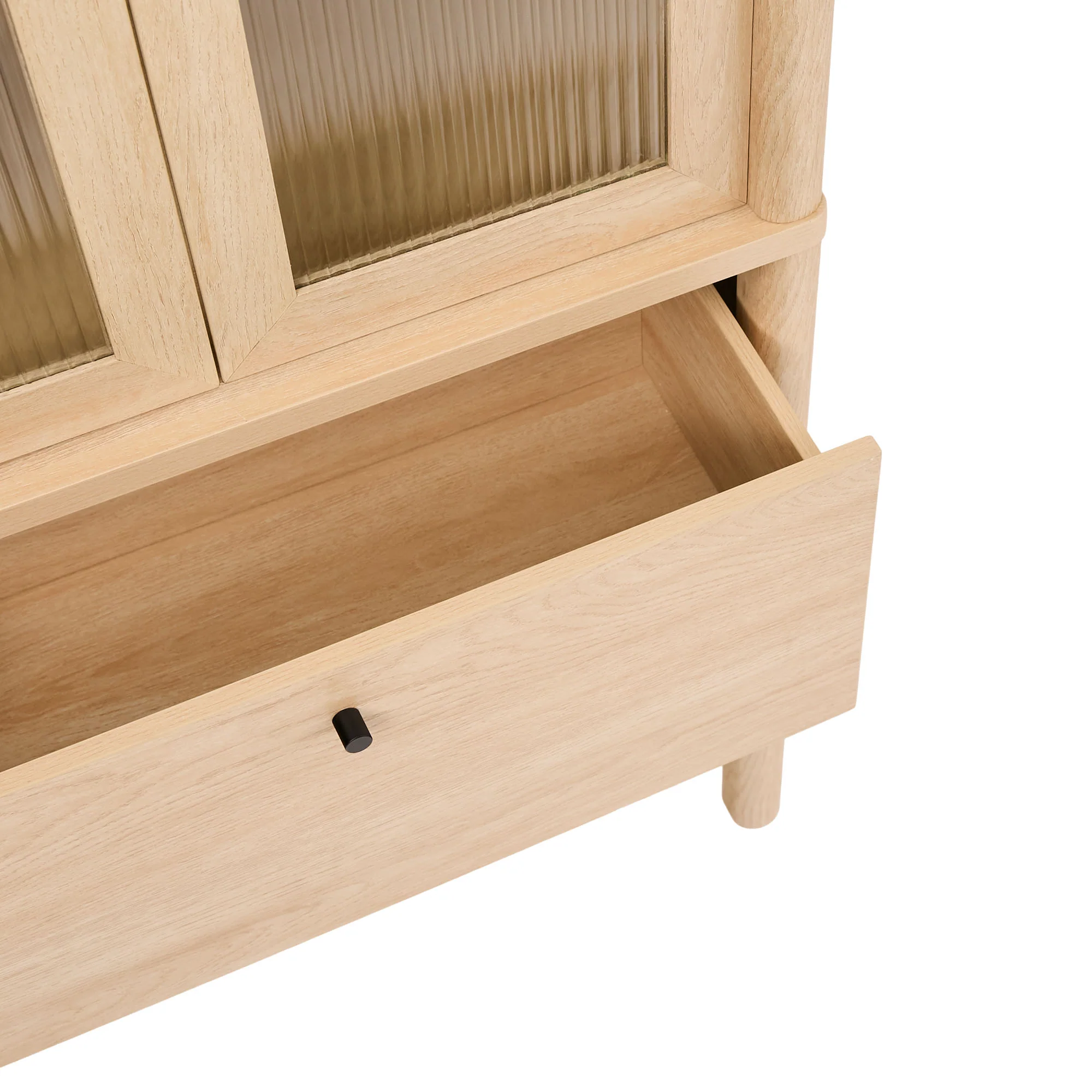 Penelope Modern Fluted Glass Cabinet Bookshelf - Image 11