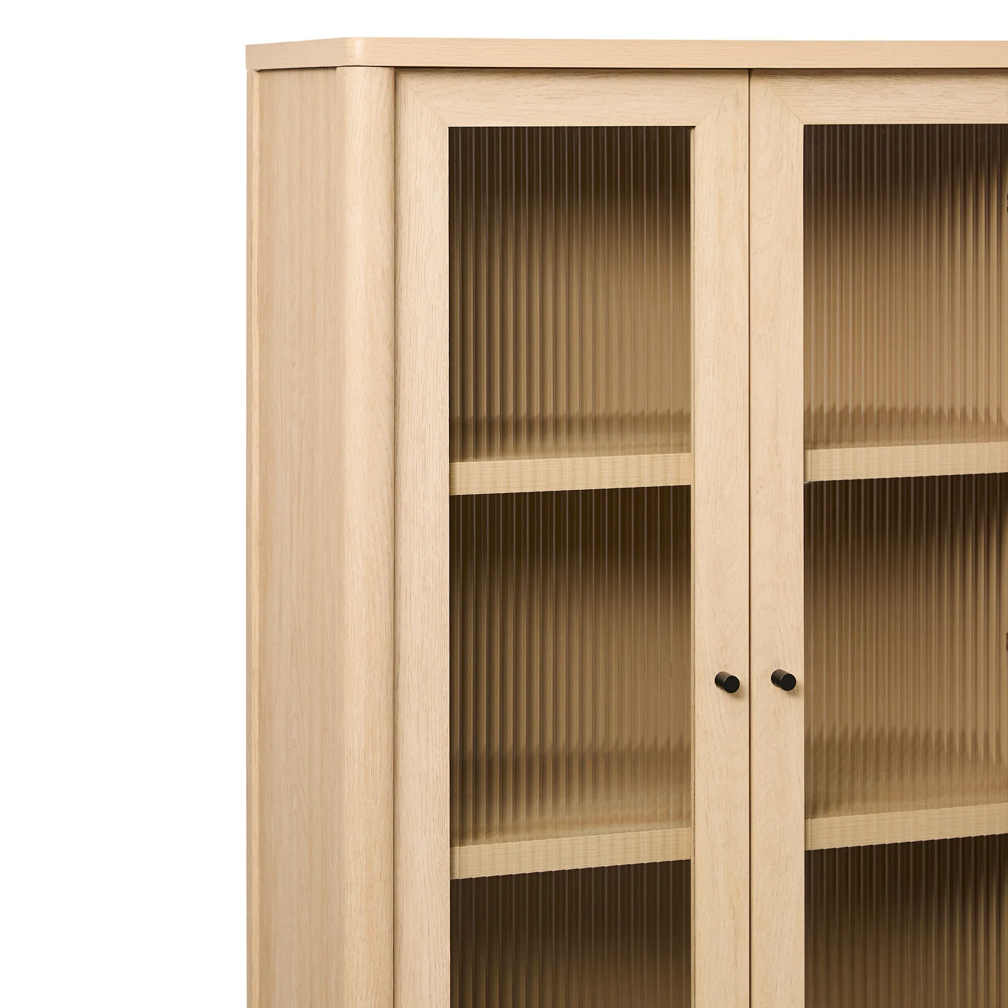 Penelope Modern Fluted Glass Cabinet Bookshelf - Image 12