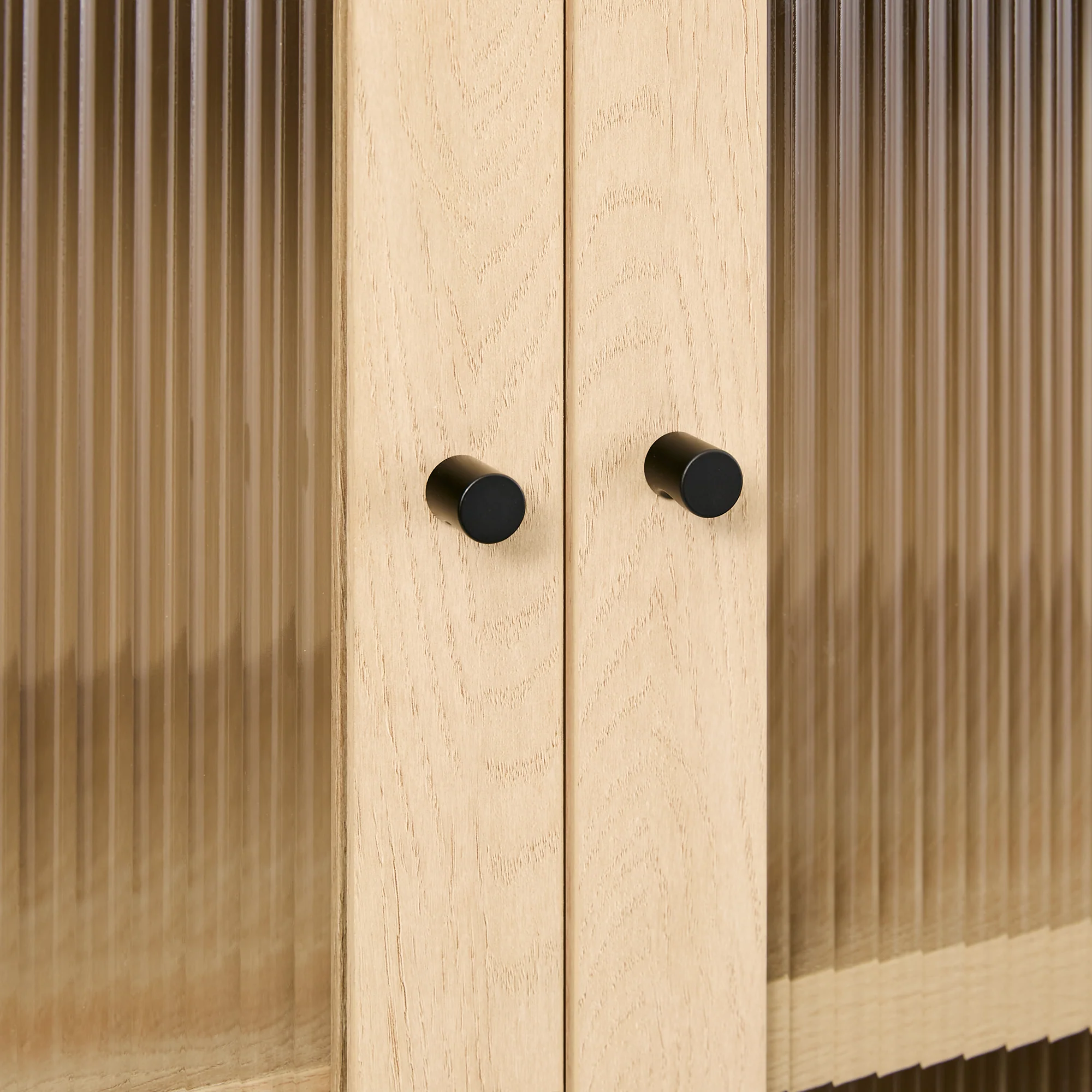 Penelope Modern Fluted Glass Cabinet Bookshelf - Image 8
