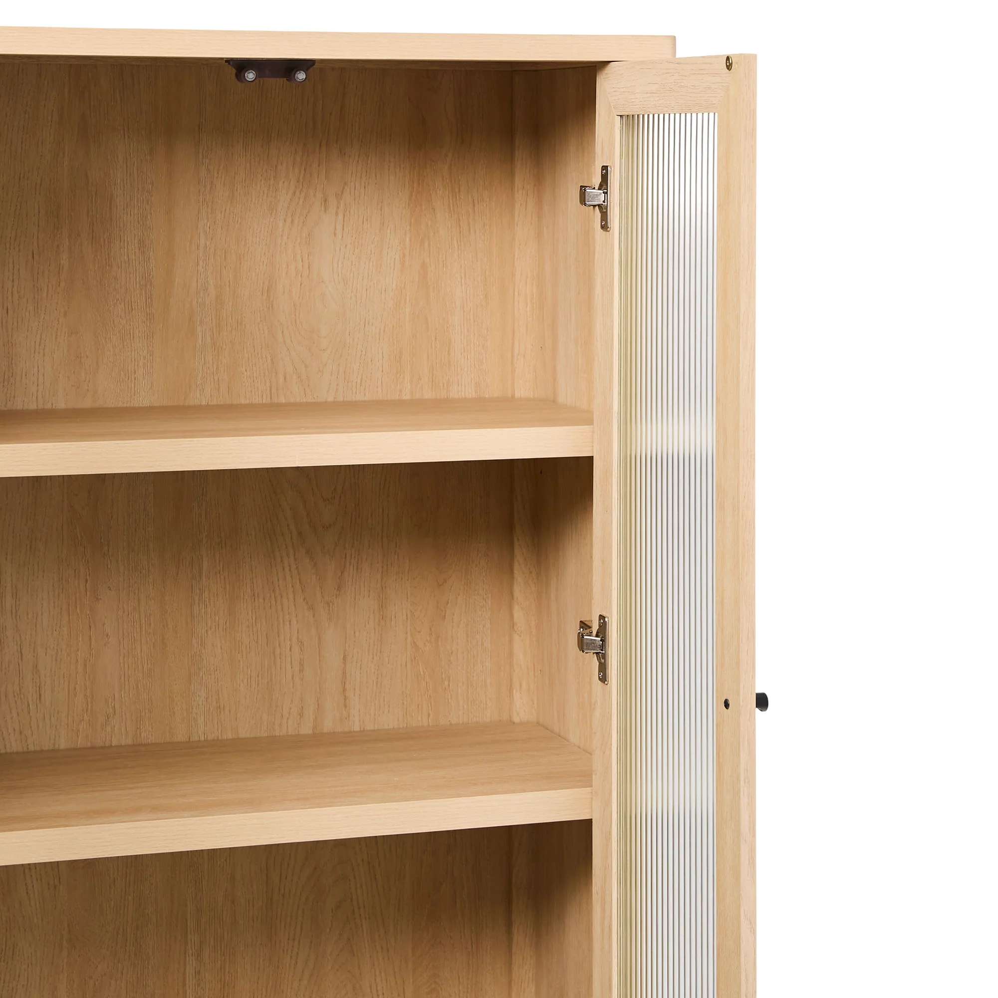 Penelope Modern Fluted Glass Cabinet Bookshelf - Image 9