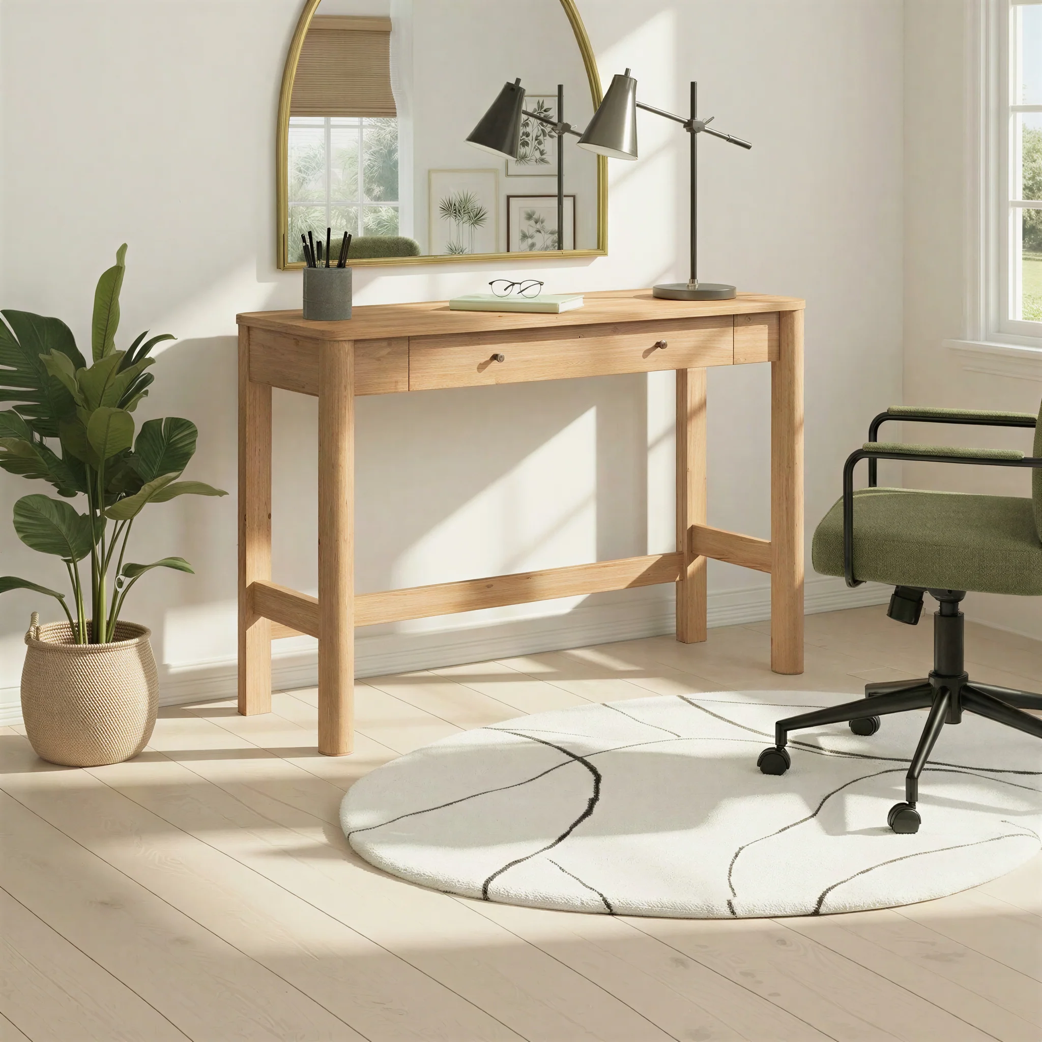 Penelope Modern Writing Desk with Storage - Image 2