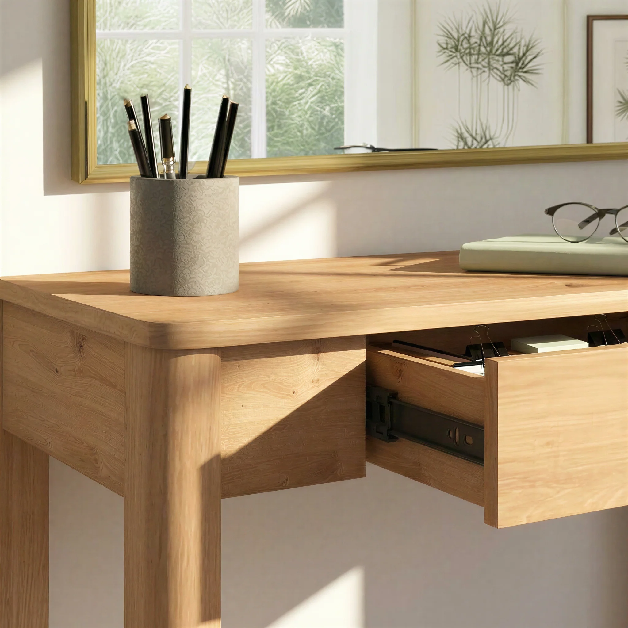 Penelope Modern Writing Desk with Storage - Image 5