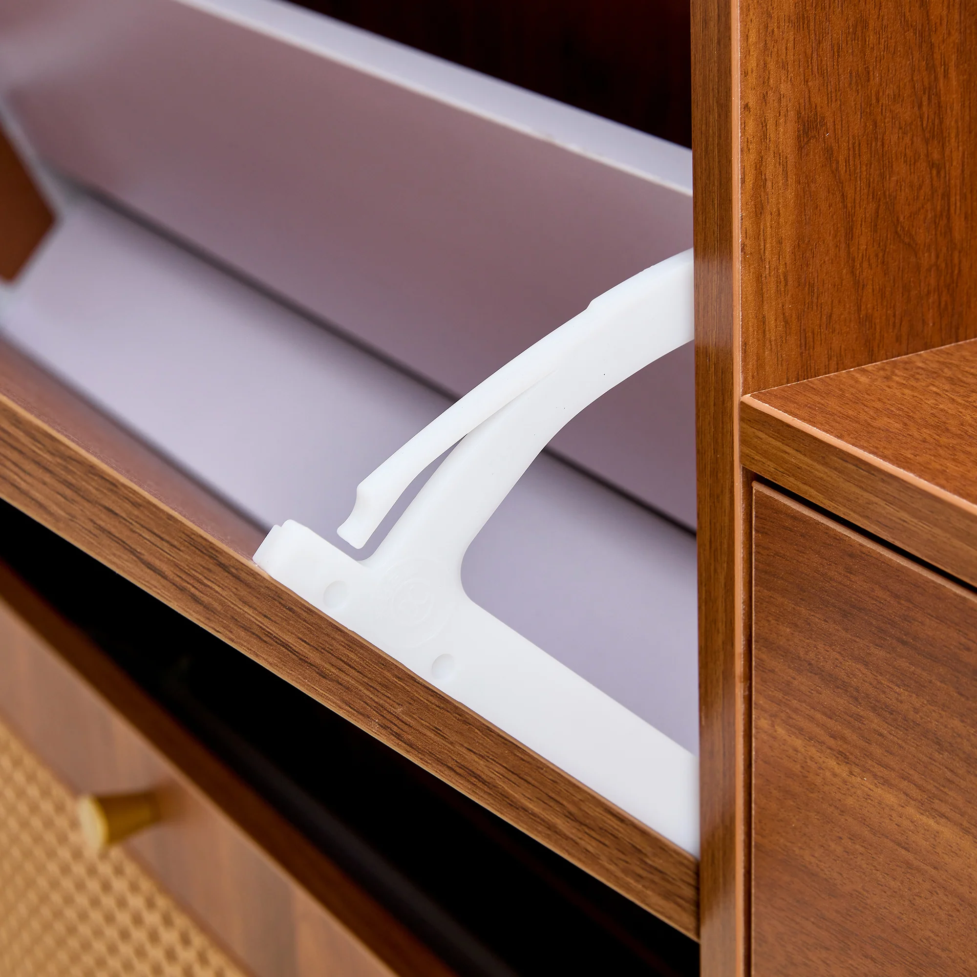 Walker Edison | Rattan Modern Minimalist Entryway Storage Cabinet - Image 13