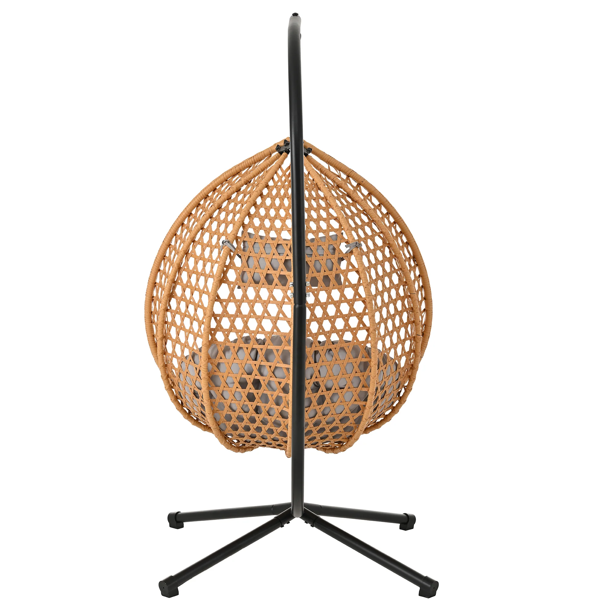 Rattan Weaving Hanging Egg Chair with Stand and Soft Removable Cushion - Image 20