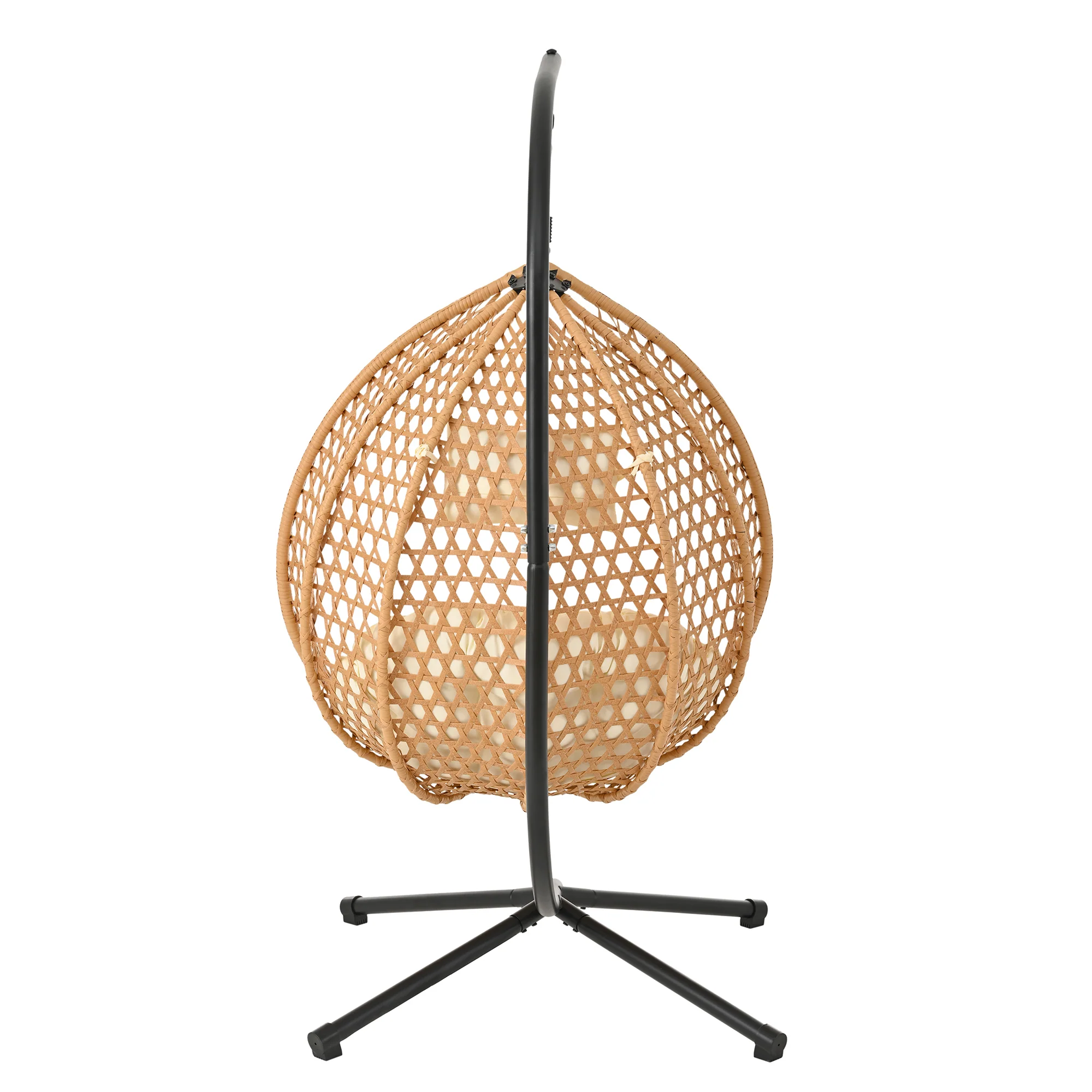 Rattan Weaving Hanging Egg Chair with Stand and Soft Removable Cushion - Image 25