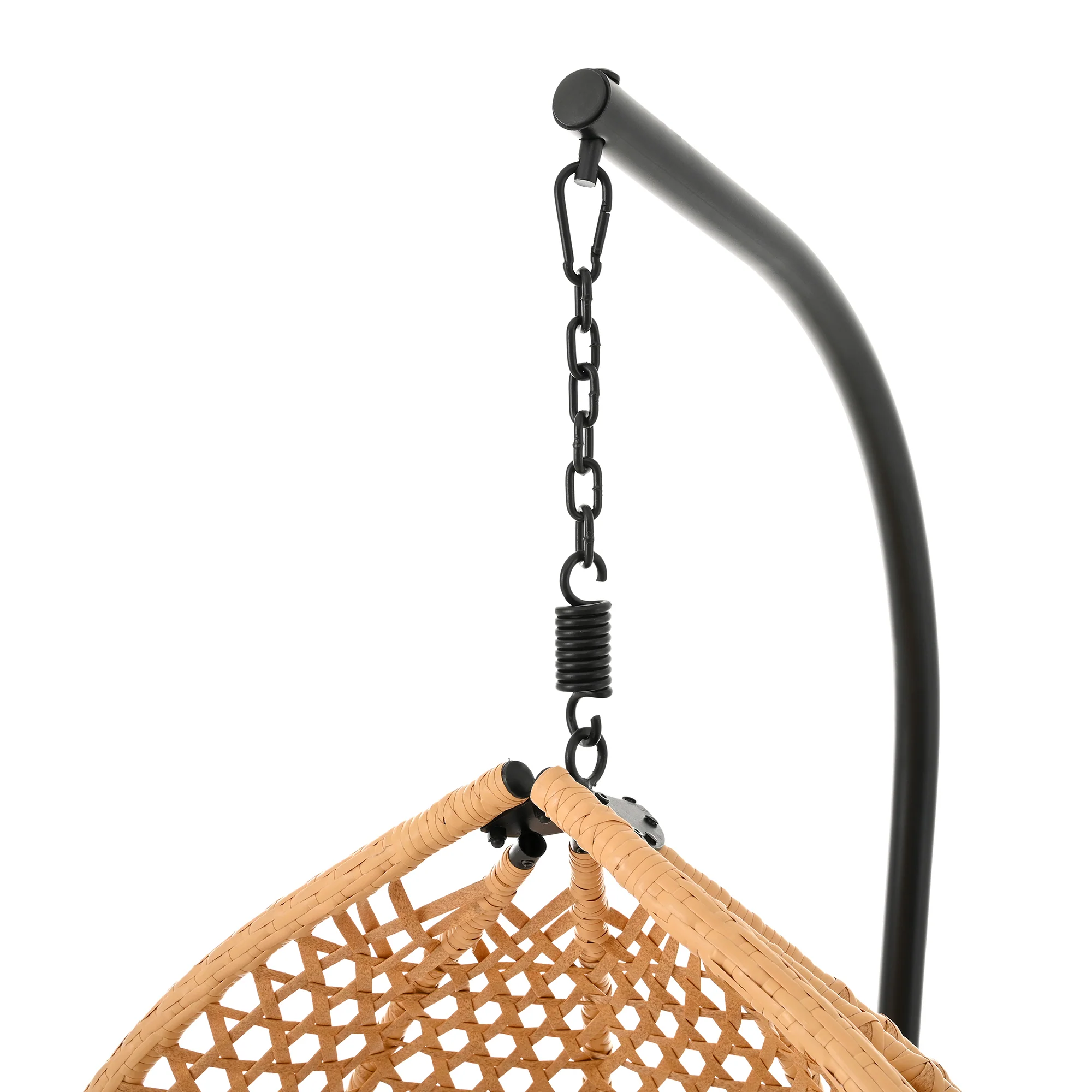 Rattan Weaving Hanging Egg Chair with Stand and Soft Removable Cushion - Image 26