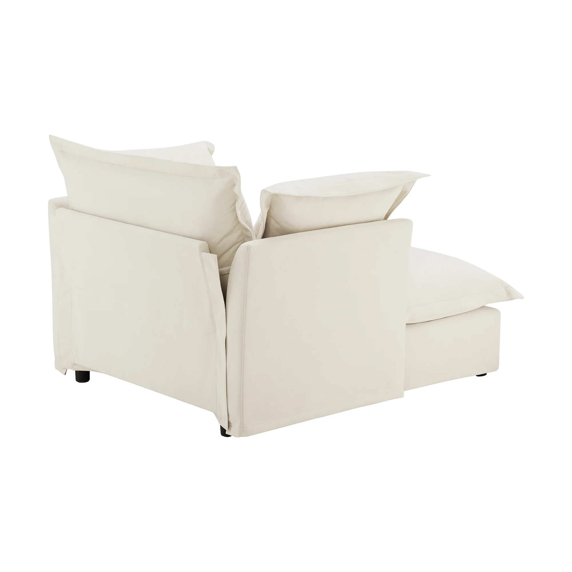 Walker Edison | Removable Slipcovered Accent Chair with Ottoman - Image 10