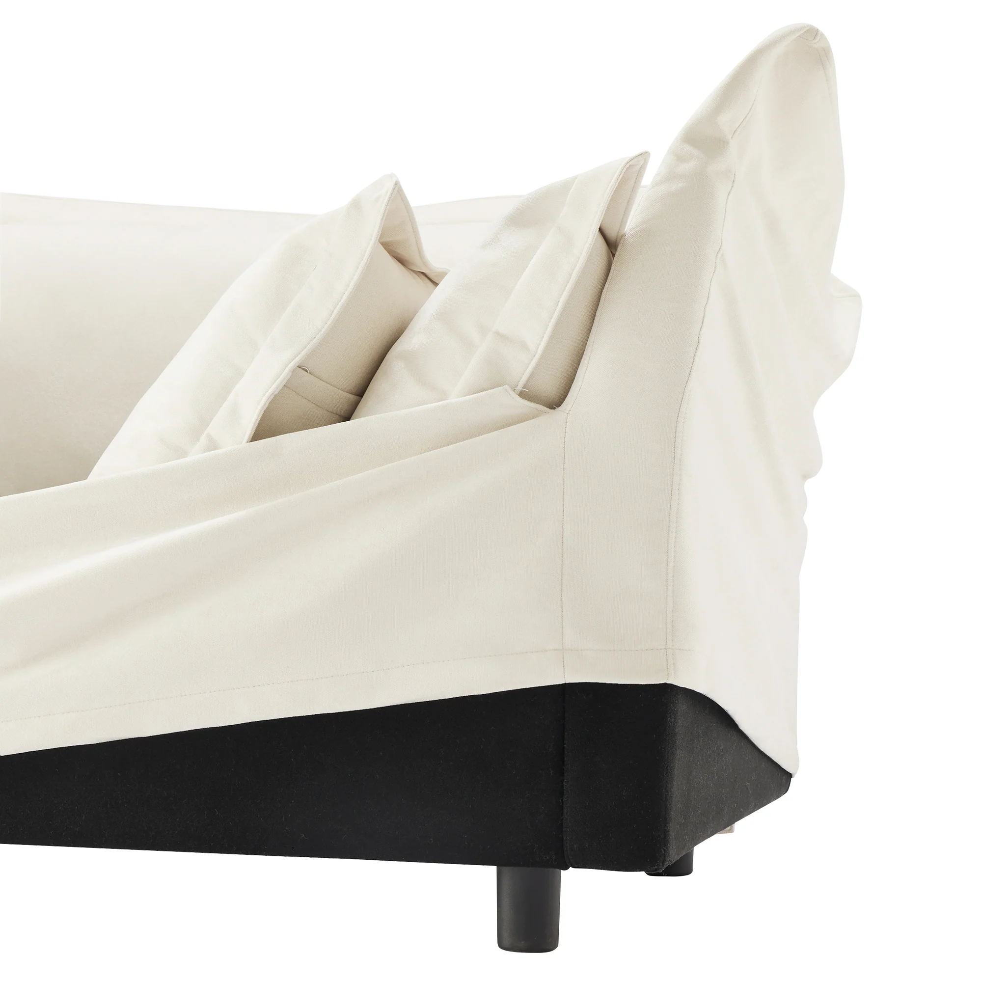 Walker Edison | Removable Slipcovered Accent Chair with Ottoman - Image 8