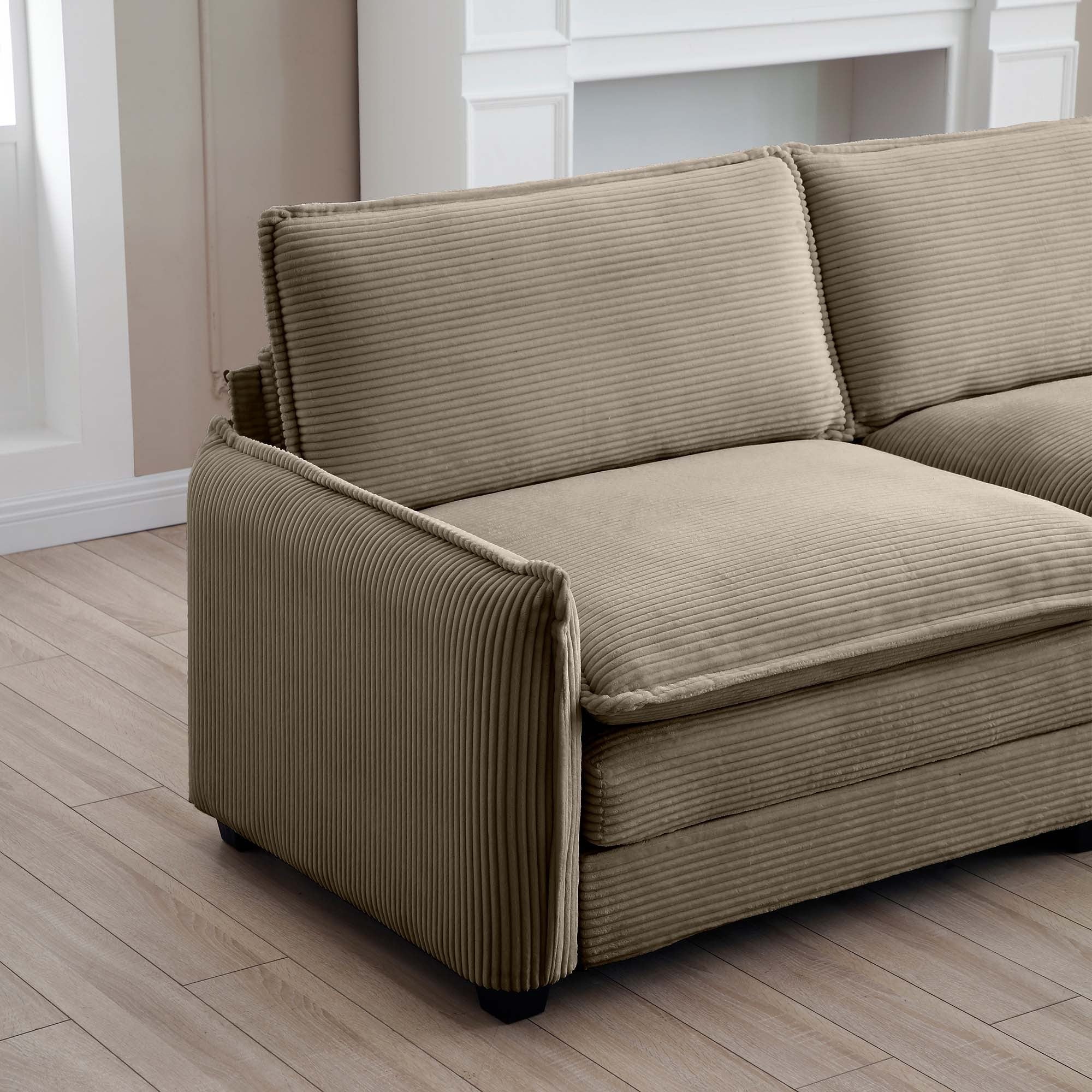 Walker Edison | Retro Chic: Corduroy Couch Cloud Modular Sofa Design - Image 14
