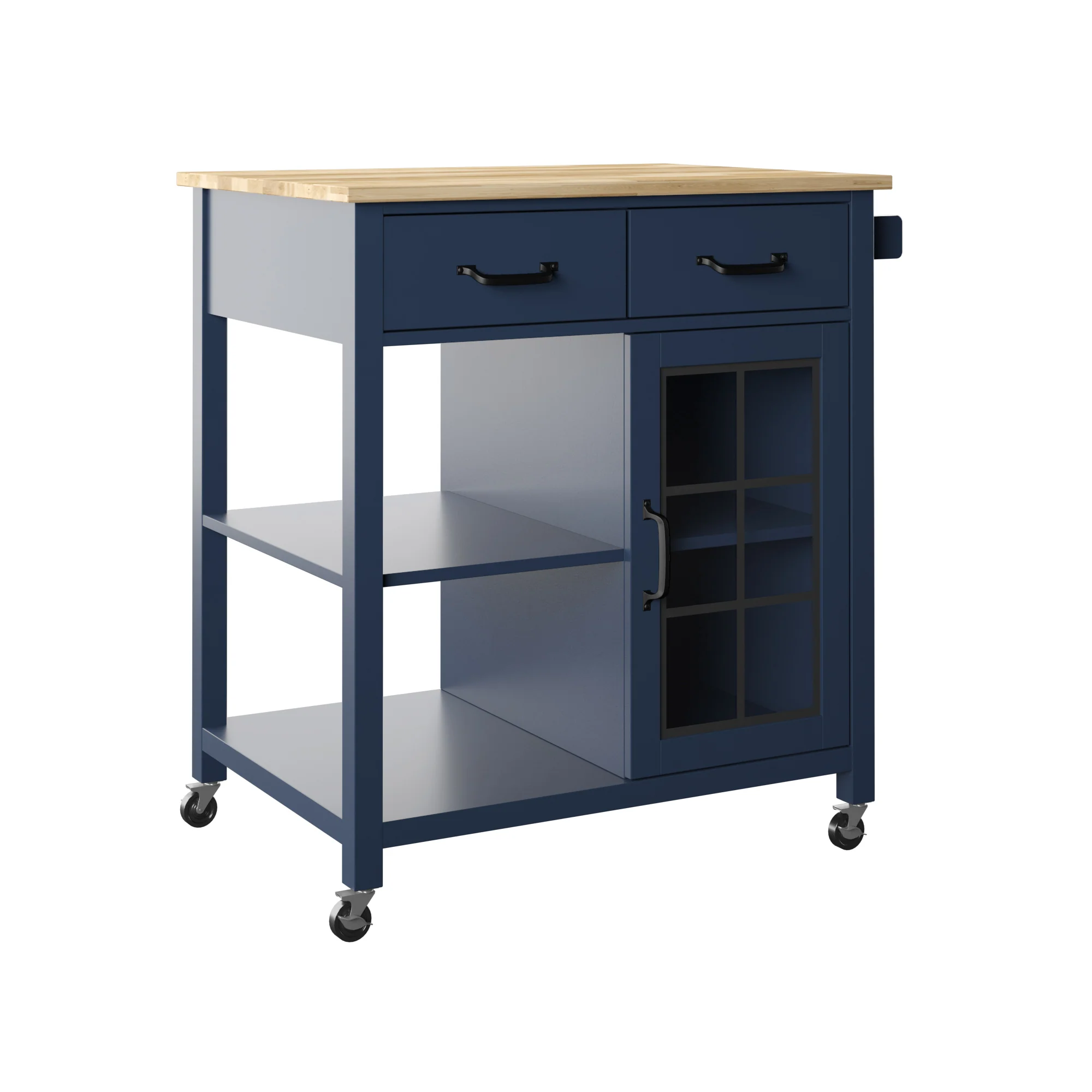 Compact Rolling Kitchen Island Cart with Storage - Image 31