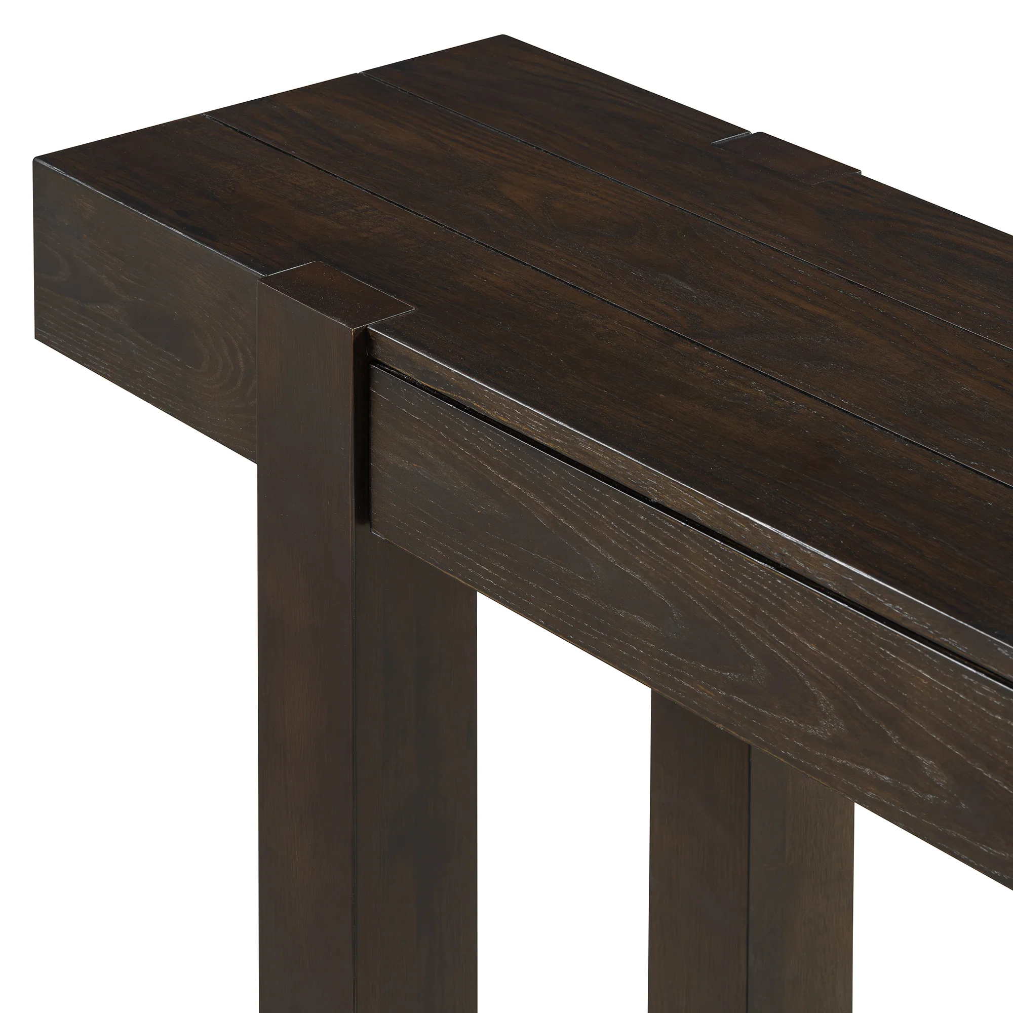 Rustic Minimalist Console Entryway Table with Hidden Drawer and Side Power Outlet - Image 12